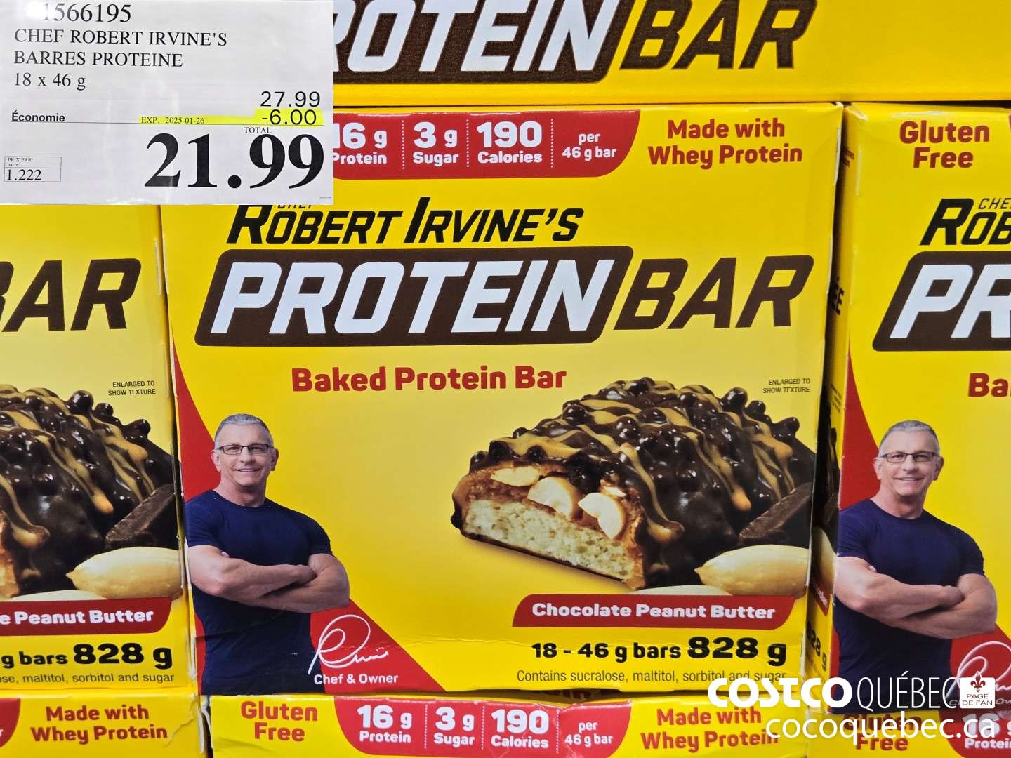 1566195 CHEF ROBERT IRVINE'S BARRES PROTEINE ($6.00 INSTANT SAVINGS EXPIRES ON 2025-01-26) $21.99