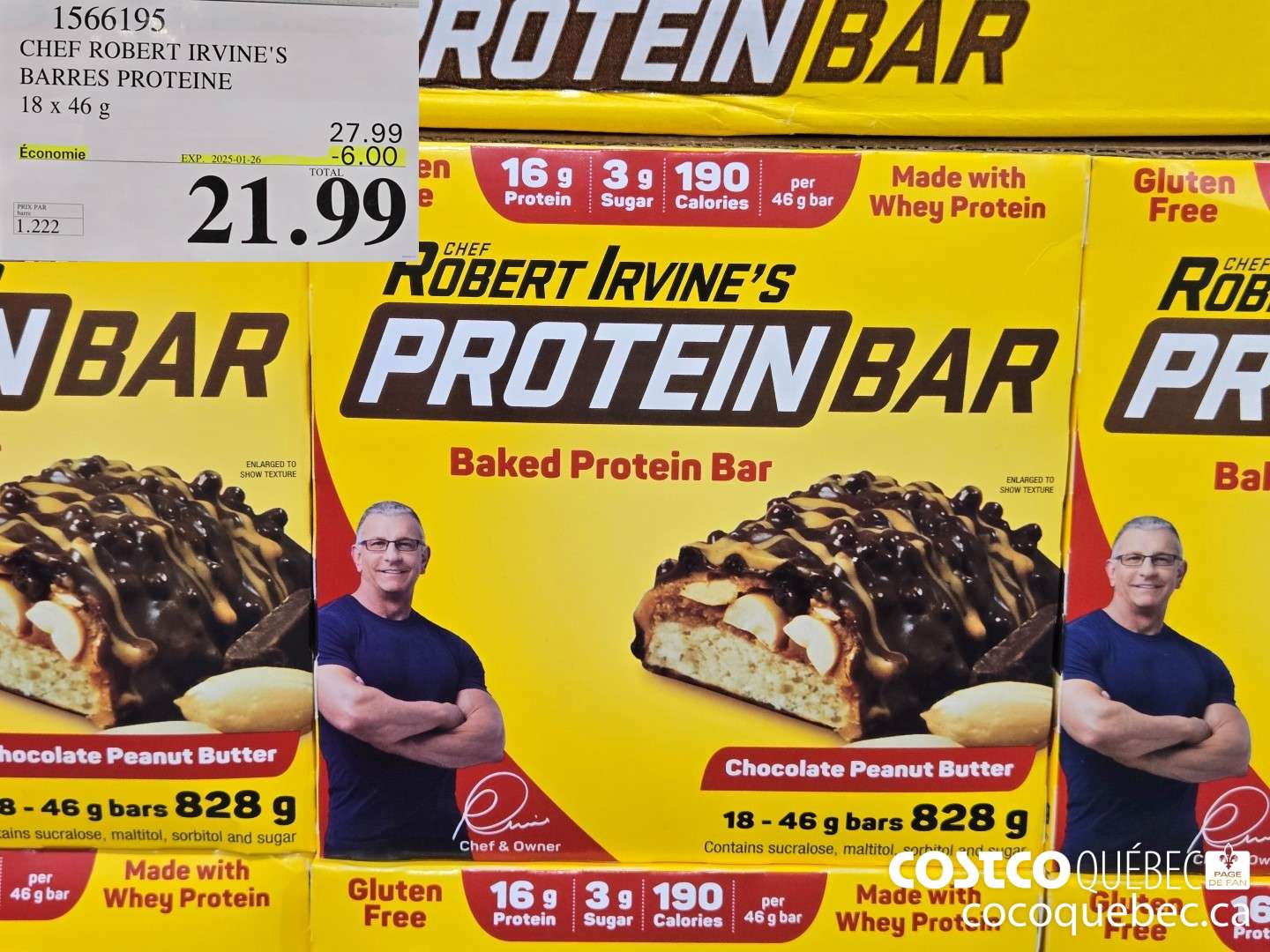 1566195 CHEF ROBERT IRVINE'S BARRES PROTEINE ($6.00 INSTANT SAVINGS EXPIRES ON 2025-01-26) $21.99