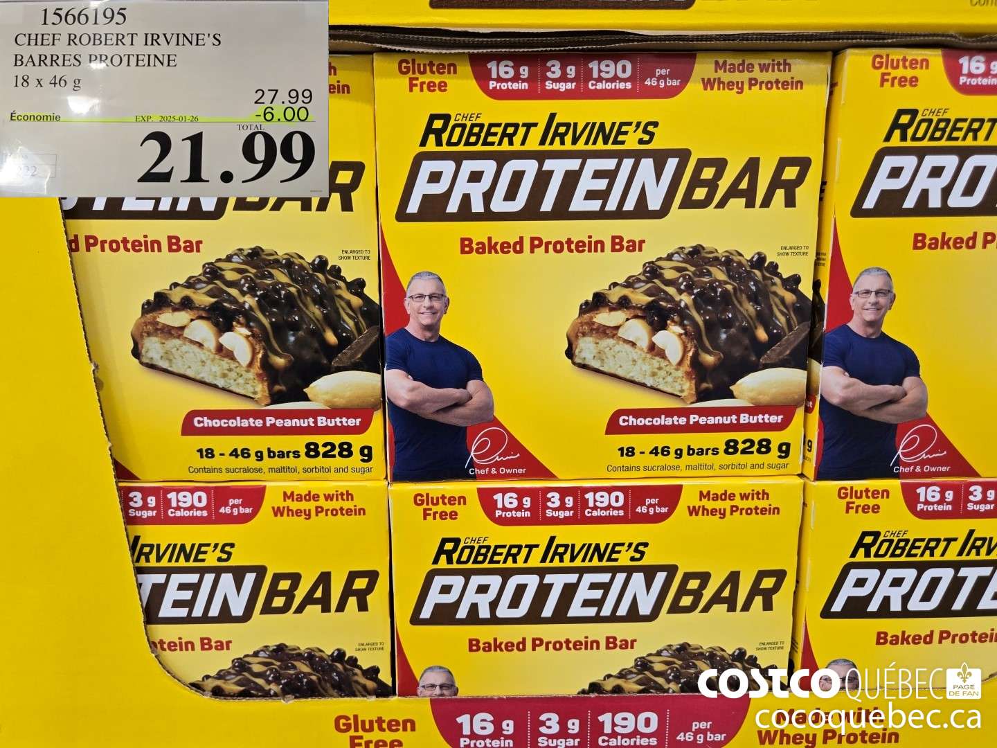 1566195 CHEF ROBERT IRVINE'S BARRES PROTEINE ($6.00 INSTANT SAVINGS EXPIRES ON 2025-01-26) $21.99