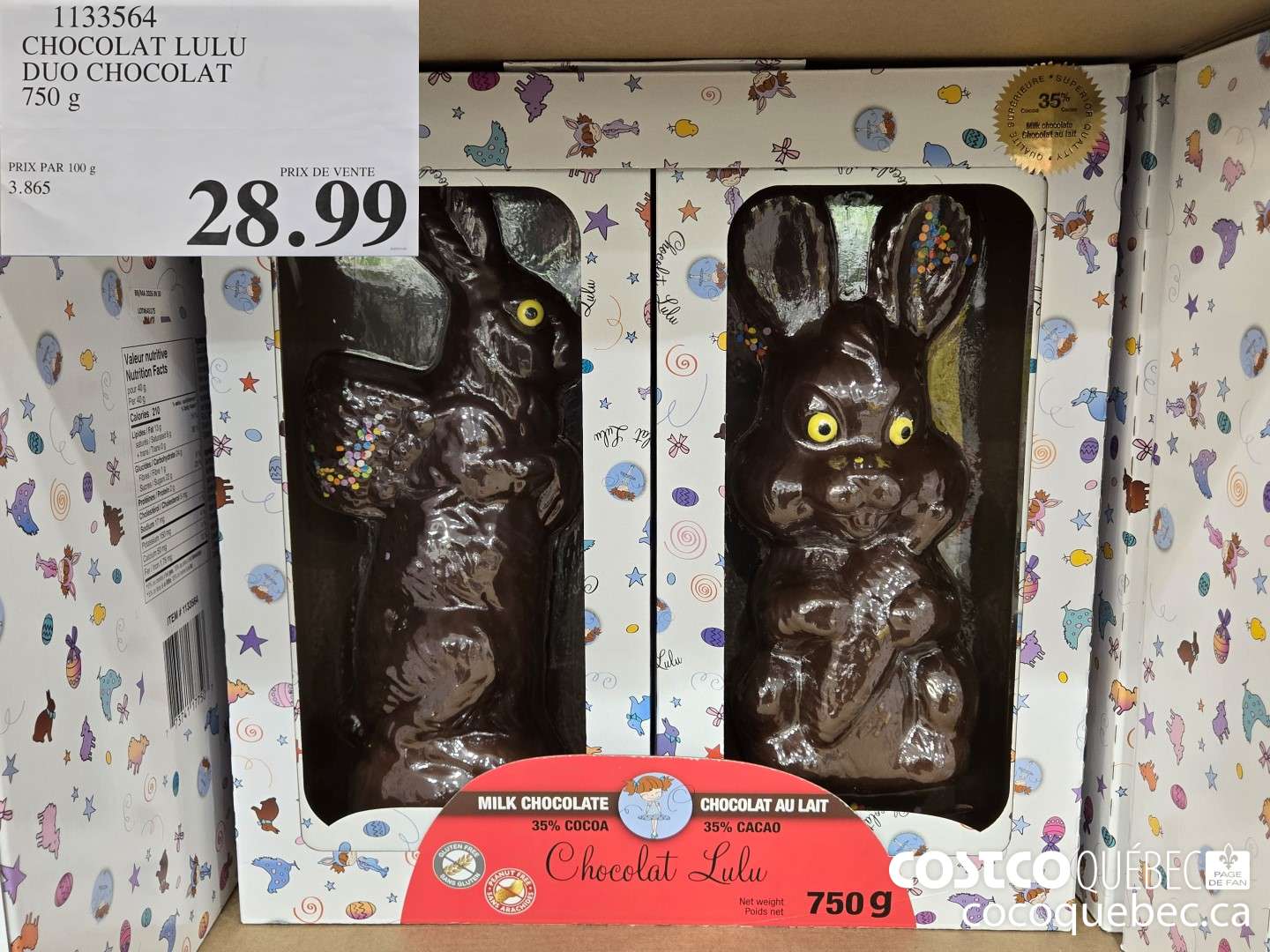 1133564 CHOCOLAT LULU DUO CHOCOLAT  $28.99