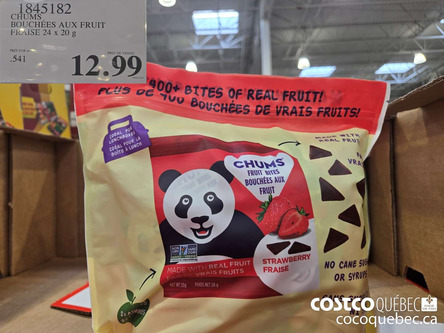 1845182 CHUMS BOUCHEES AUX FRUIT FRAISE 24 x 20 g  $12.99