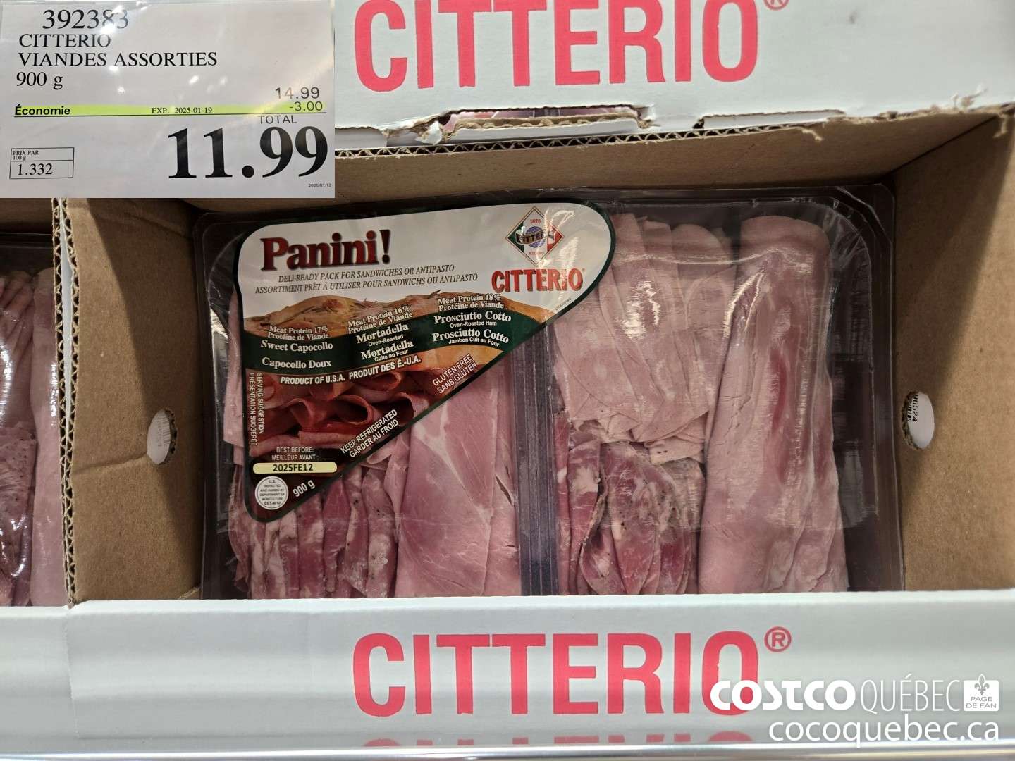 3923283 CITTERIOU VIANDES ASSORTIES 900 g  ($3.00 INSTANT SAVINGS EXPIRES ON 2025-01-19) $11.99