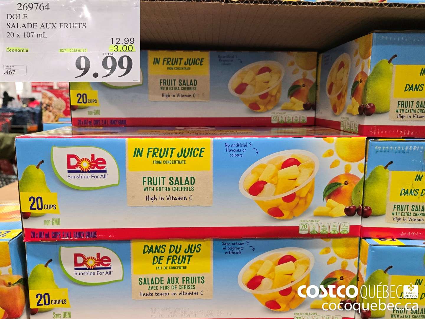 269764 COLE SALADE AUX FRUITS 20 x 107 mL  ($3.00 INSTANT SAVINGS EXPIRES ON 2025-01-19) $9.99