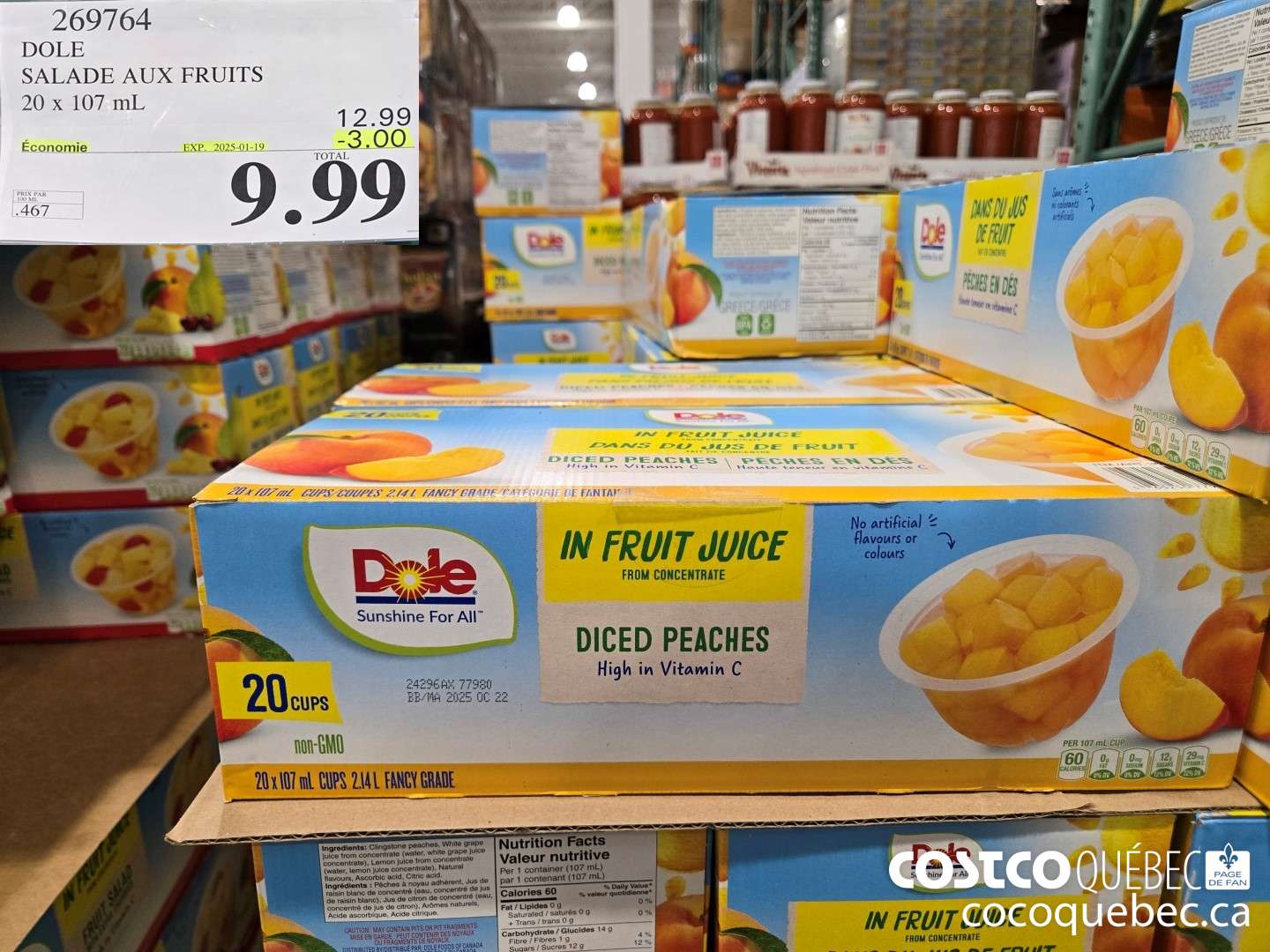 269764 COLE SALADE AUX FRUITS 20 x 107 mL  ($3.00 INSTANT SAVINGS EXPIRES ON 2025-01-19) $9.99