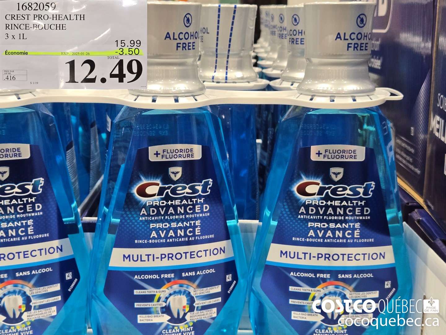 1682059 CREST PRO-HEALTH RINCE BOUCHE  ($3.50 INSTANT SAVINGS EXPIRES ON 2025-01-26) $12.49