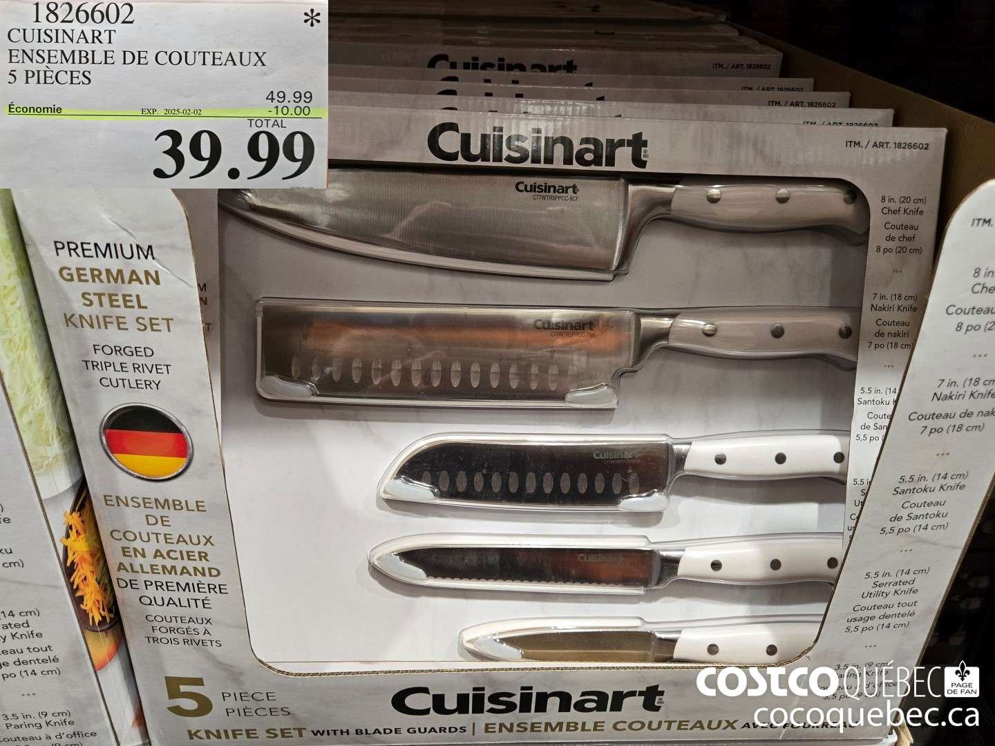 1826602 CUISINART ENSEMBLE DE COUTEAUX 5 PIECES  ($10.00 INSTANT SAVINGS EXPIRES ON 2025-02-02) $39.99