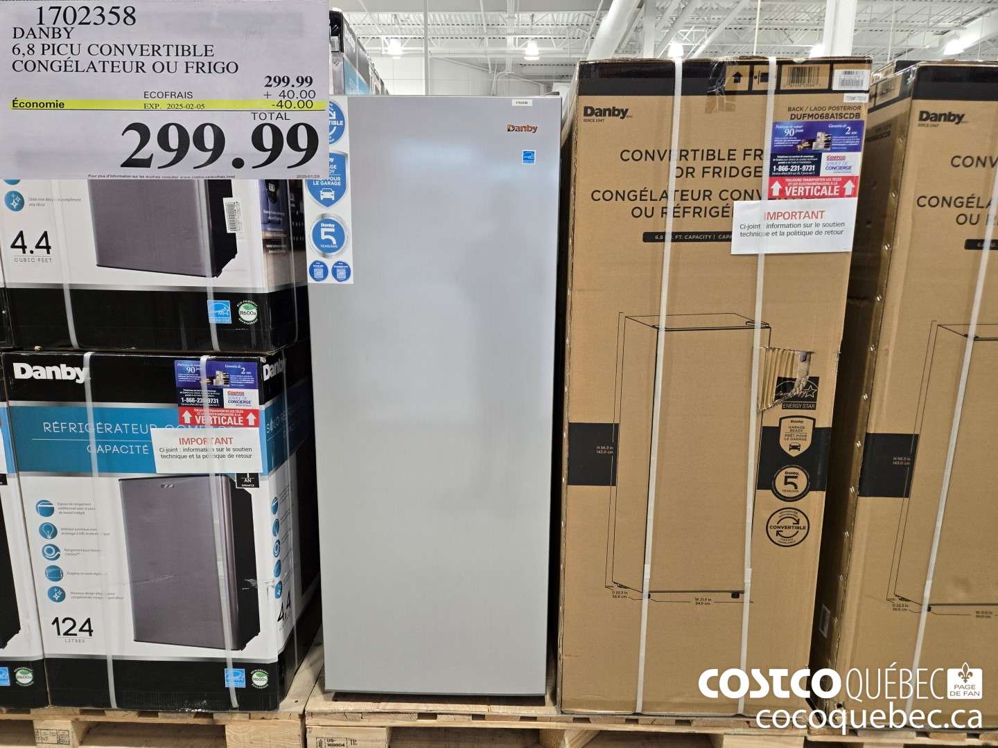 1702358 DANBY 6,8 PICU CONVERTIBLE CONGHELATEUR OU FRIGO  ($40.00 INSTANT SAVINGS EXPIRES ON 2025-02-05) $299.99