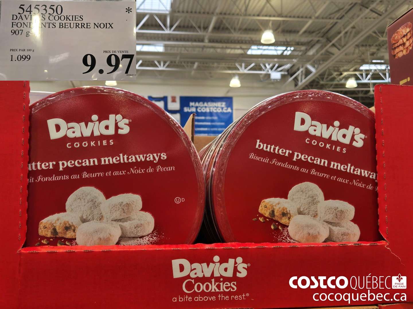 545350 DAVID'S FONDANT AU REURRE & NOIX DE PECAN 907 g $9.97