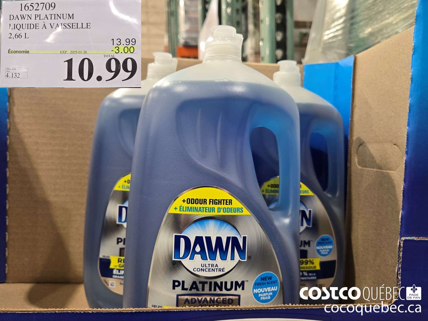 1652709 DAWN PLATINUM LIQUIDE A VAISSELLE ($3.00 INSTANT SAVINGS EXPIRES ON 2025-01-26) $10.99