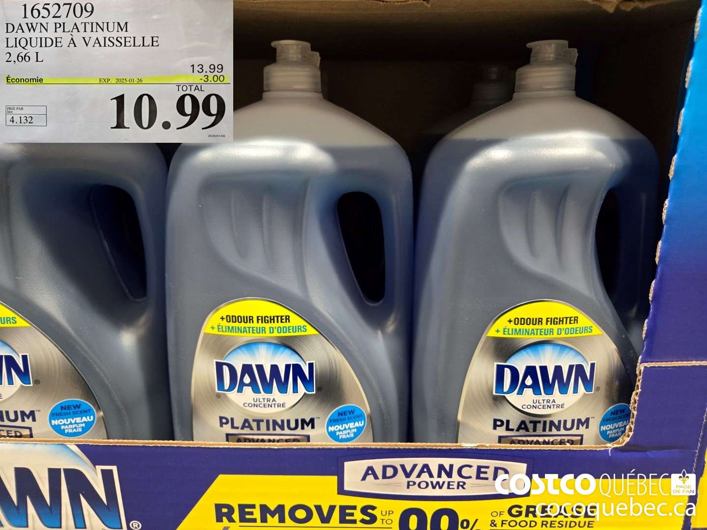1652709 DAWN PLATINUM LIQUIDE A VAISSELLE ($3.00 INSTANT SAVINGS EXPIRES ON 2025-01-26) $10.99