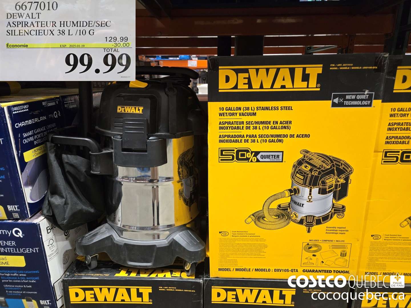 6677010 DEWALT ASPIRATEUR HUMIDE/SEC  ($30.00 INSTANT SAVINGS EXPIRES ON 2025-01-19) $99.99