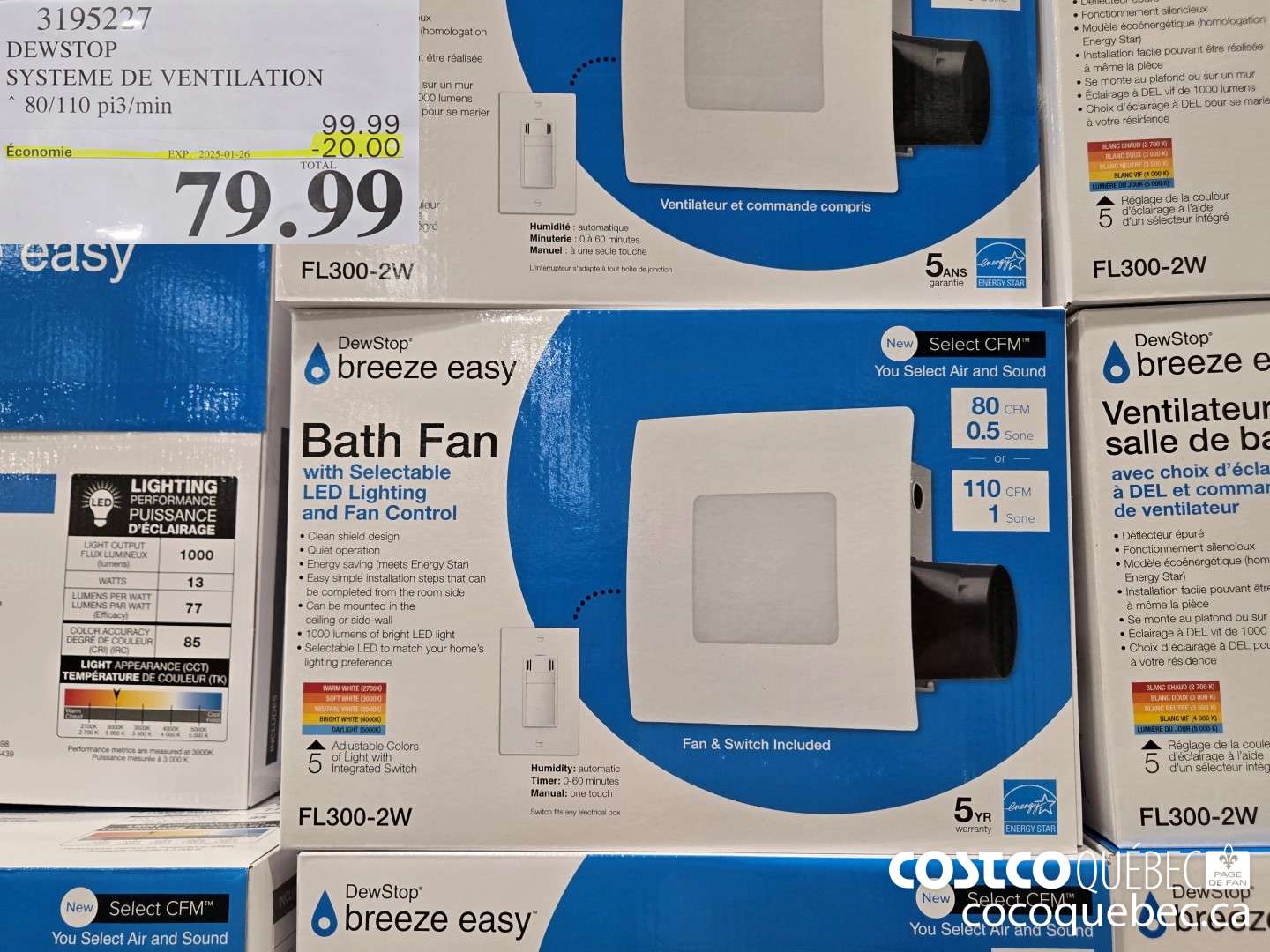 31952227 DEWSTOP SYSTEME DE VENTILATION  ($20.00 INSTANT SAVINGS EXPIRES ON 2025-01-26) $79.99