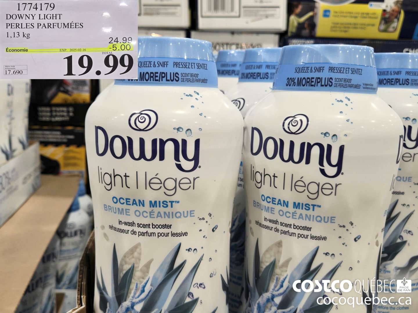 1774179 DOWNY LIGHT PERLES PARFUMEES ($5.00 INSTANT SAVINGS EXPIRES ON 2025-02-16) $19.99