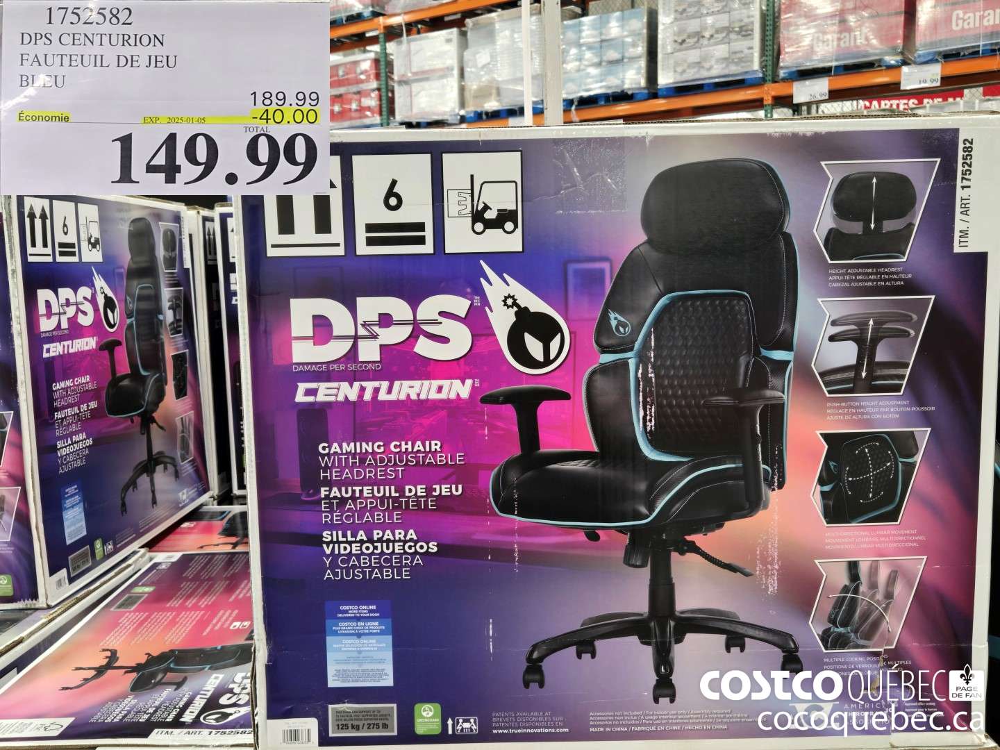 1752582 DPS CENTURION FAUTEUIL DE JEU  ($40.00 INSTANT SAVINGS EXPIRES ON 2025-01-05) $149.99