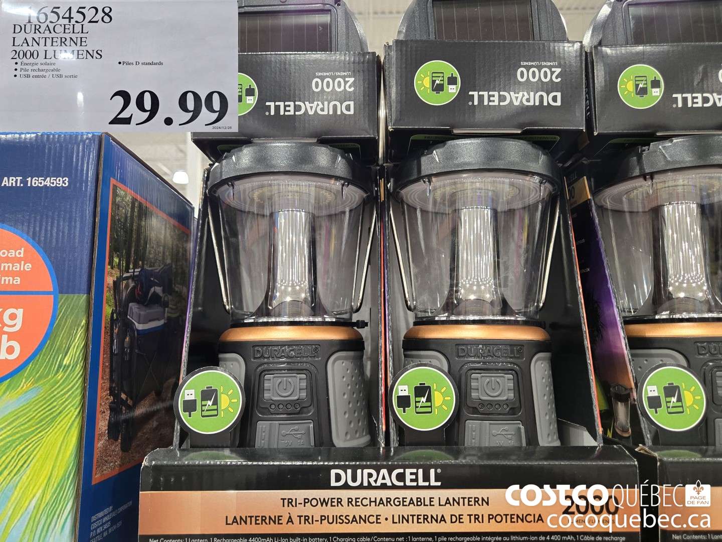 1654528 DURACELL LANTERNE 2000LUMENS  $29.99