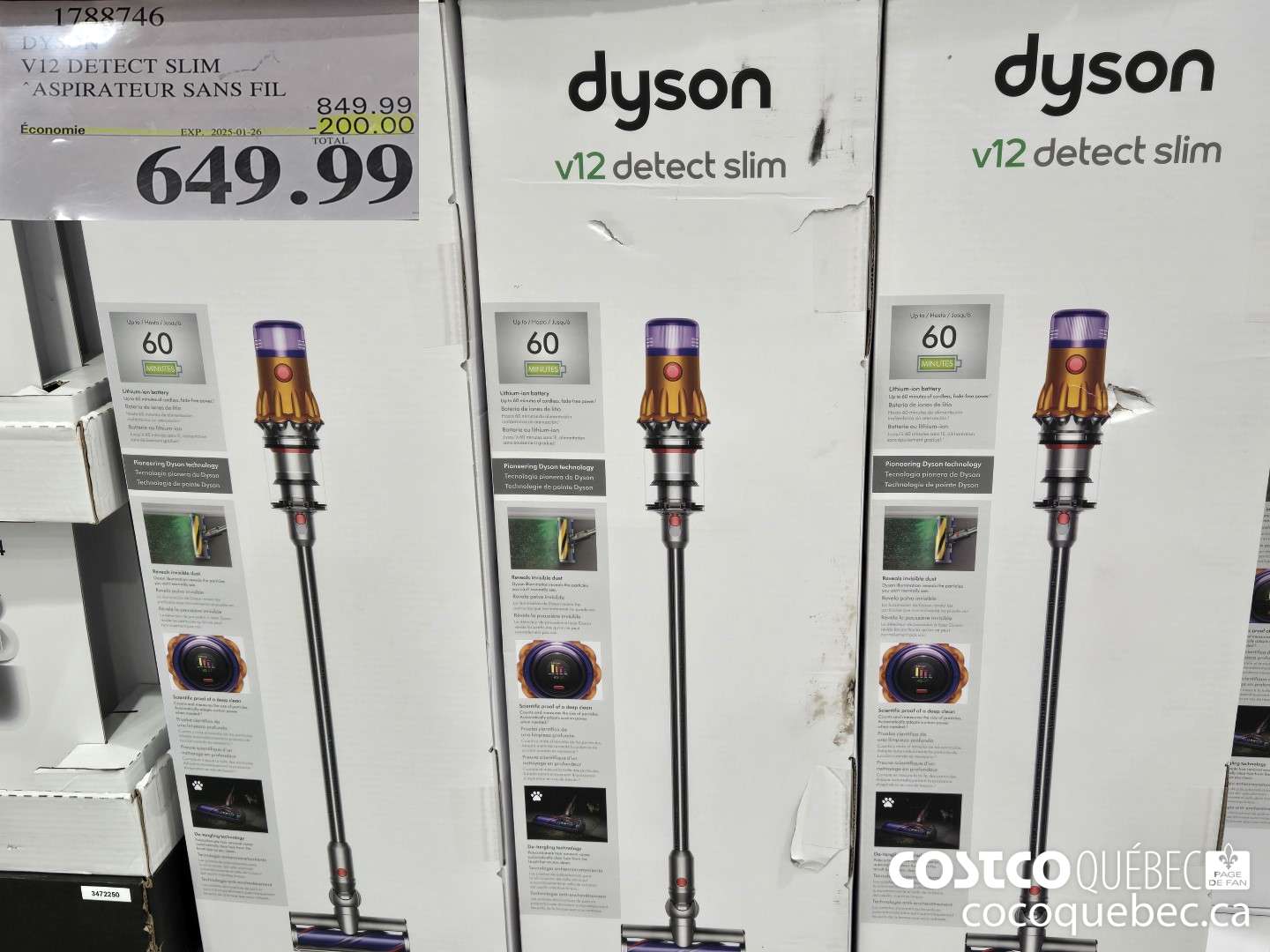 1788746 DYSON V12 DETECT ASPIRATEUR BALAI SANS FIL  ($200.00 INSTANT SAVINGS EXPIRES ON 2025-01-26) $649.99