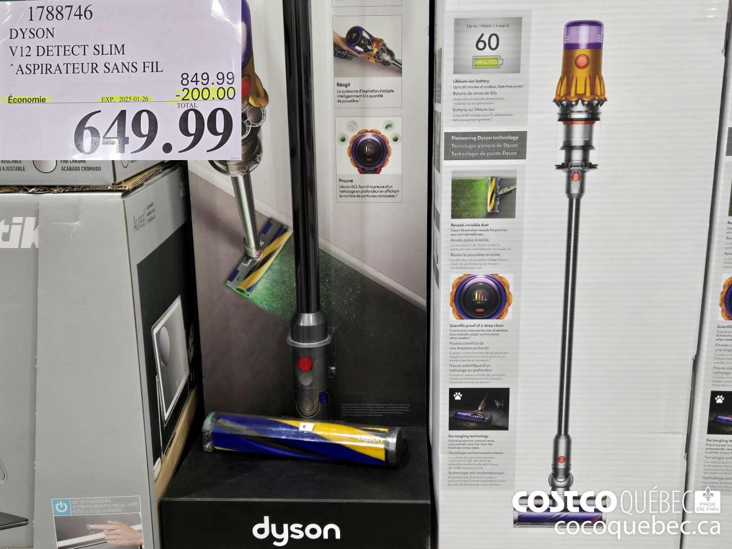 1788746 DYSON V12 DETECT ASPIRATEUR BALAI SANS FIL  ($200.00 INSTANT SAVINGS EXPIRES ON 2025-01-26) $649.99