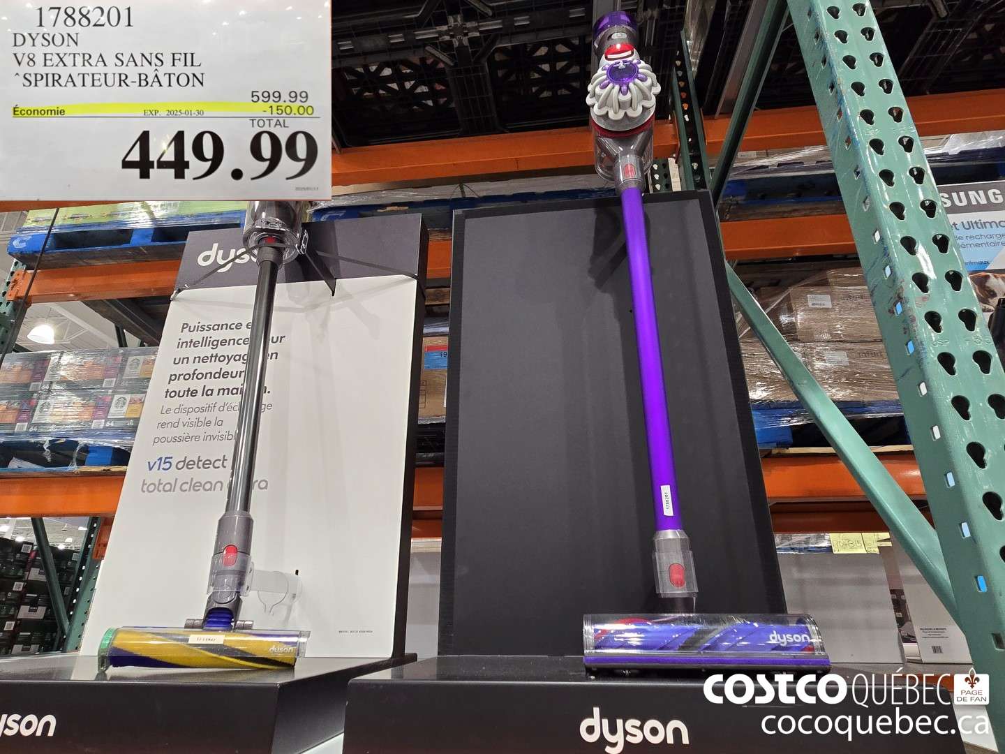 1788201 DYSON V8 EXTRA SANS FIL *SPIRATEUR-BATON  ($150.00 INSTANT SAVINGS EXPIRES ON 2025-01-30) $449.99