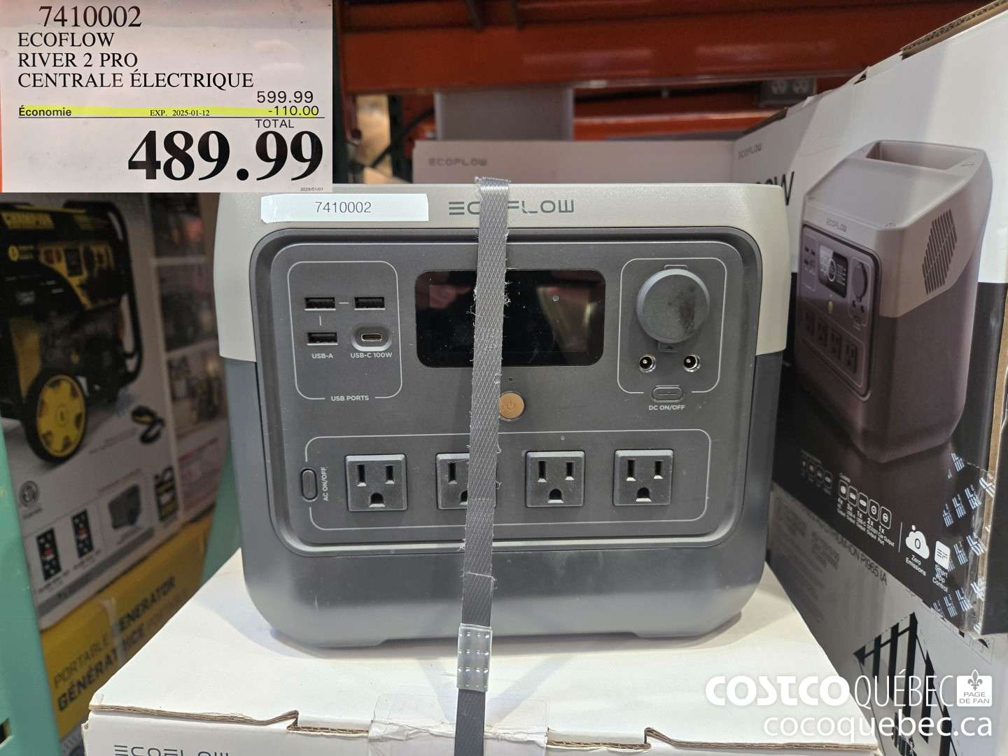 7410002 ECOFLOW RIVER 2 PRO CENTRALE ELECTRIQUE  ($110.00 INSTANT SAVINGS EXPIRES ON 2025-02-12) $489.99