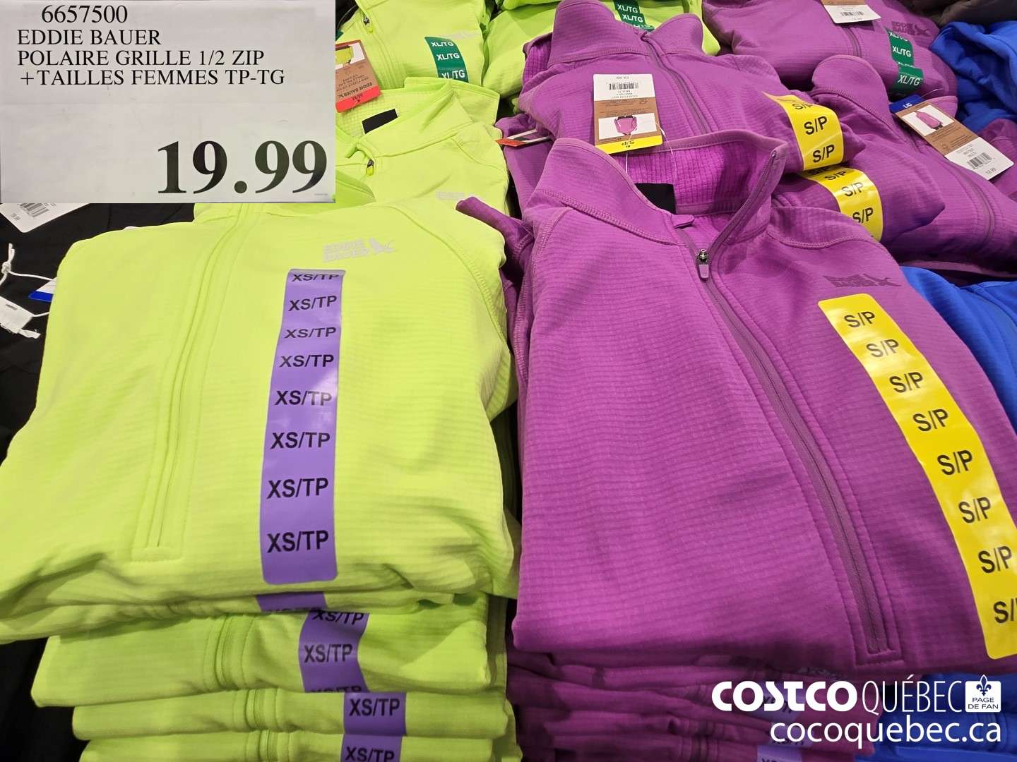 6657500 EDDIE BAUER POLATRE GRILLE 1/2 ZIP + TAILLES FEMMES TP-TG  $19.99