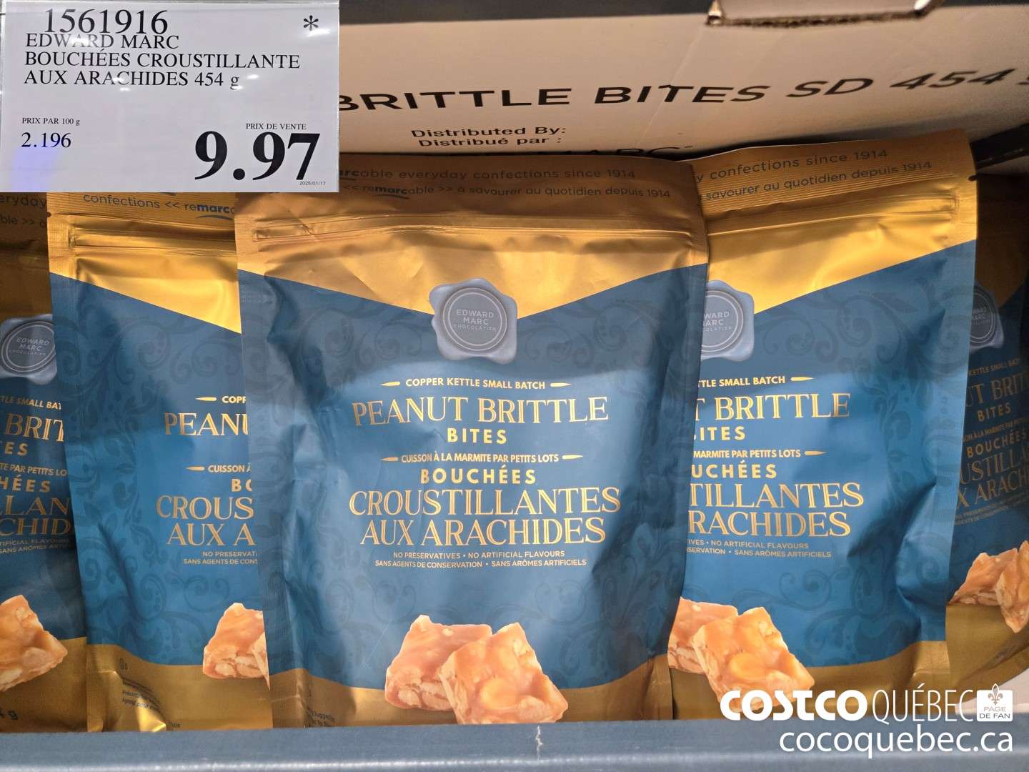 1561916 EDWARD MARC BOUCHEES CROUSTILLANTE AUX ARACHIDES  $9.97