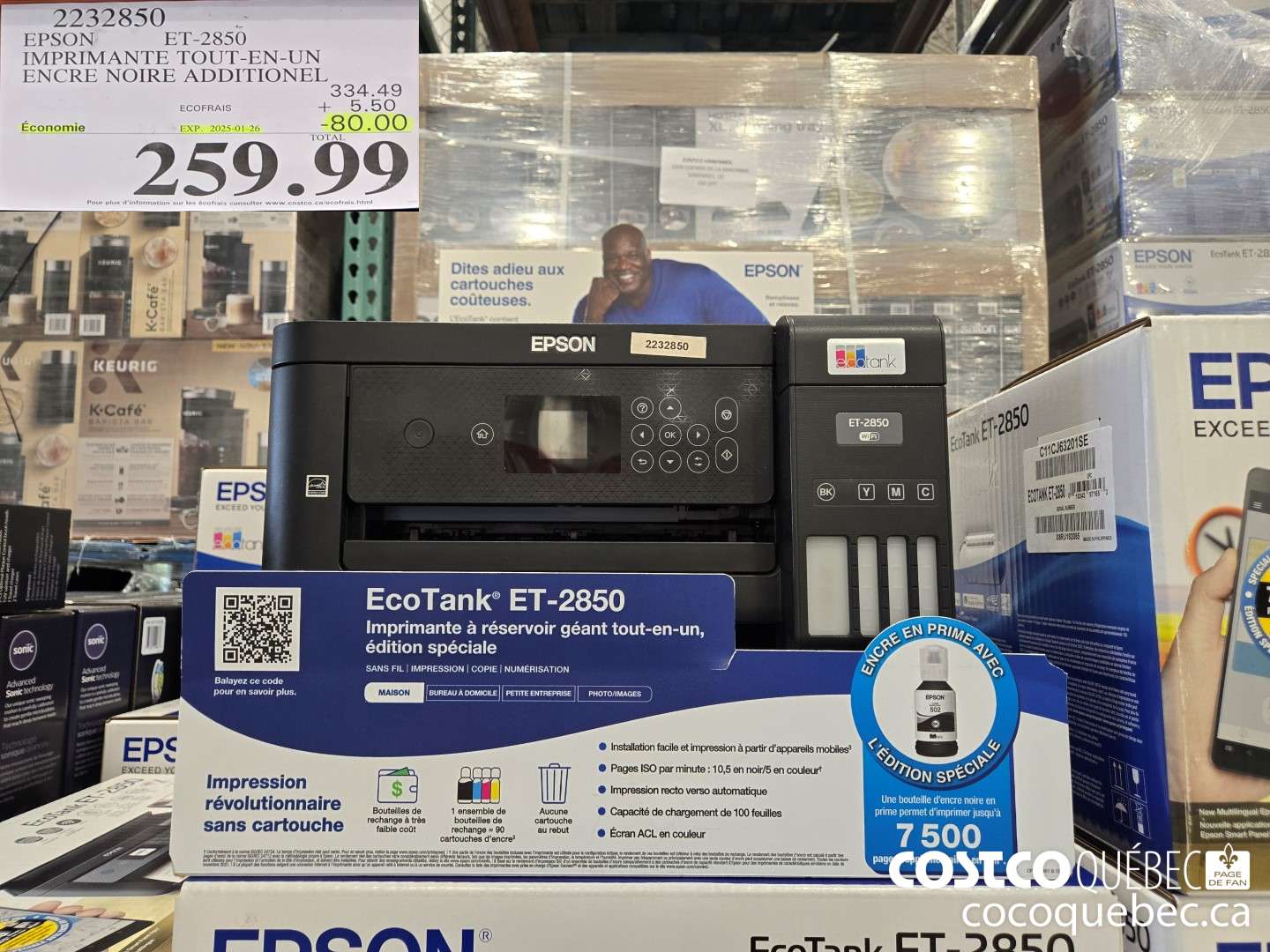 2232850 EPSON ECOTANK IMPRIMANTE TOUT-EN-UN ET-2850 SE 319. 99  ($80.00 INSTANT SAVINGS EXPIRES ON 2025-01-26) $259.99