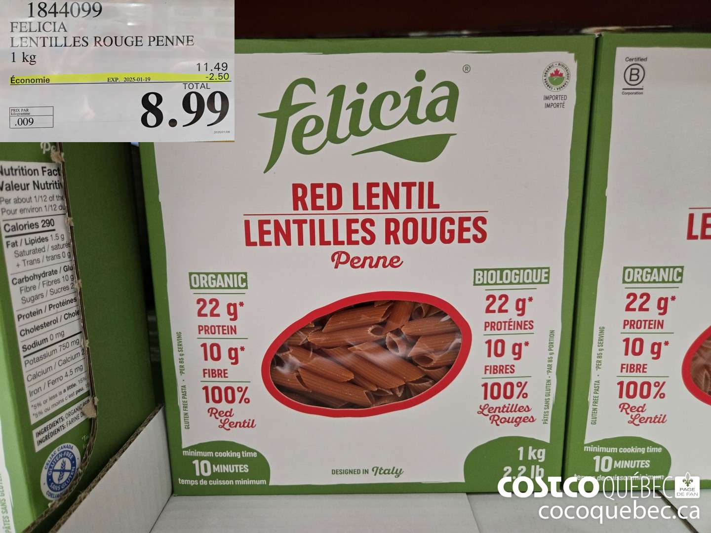1844099 FELICIA LENTILLES ROUGE PENNE  ($2.50 INSTANT SAVINGS EXPIRES ON 2025-01-19) $8.99