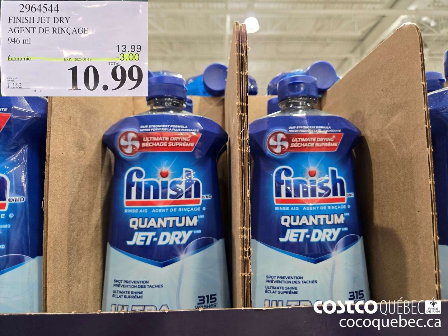 2964544 FINISH JET DRY ULTRA AGENT DE RINCAGE 946 ml ($3.00 INSTANT SAVINGS EXPIRES ON 2025-01-19) $10.99