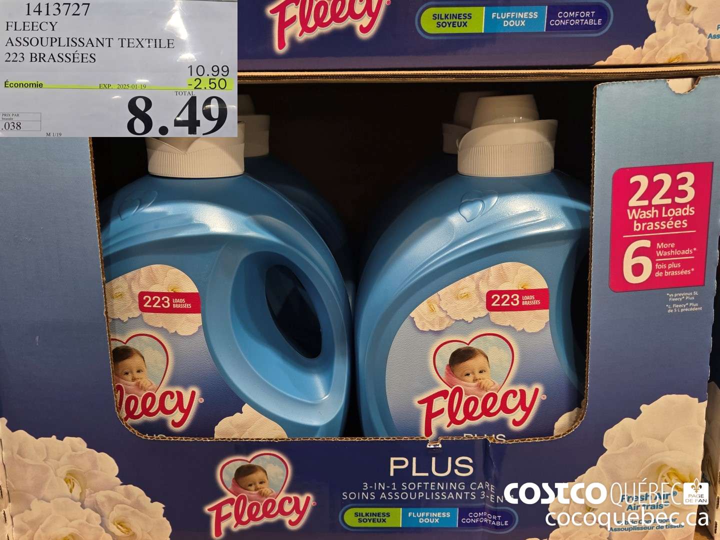 1413727 FLEECY AIR FRAIS 224 brassée ($2.50 INSTANT SAVINGS EXPIRES ON 2025-01-19) $8.49