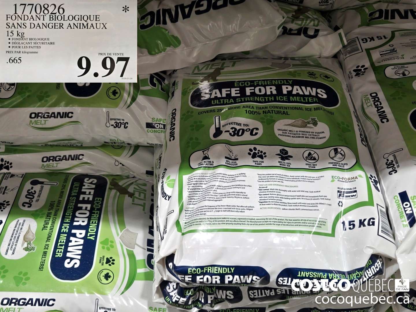 1770826 FONDANT BIOLOGIQUE SANS DANGER ANIMAUX 15KG  $9.97