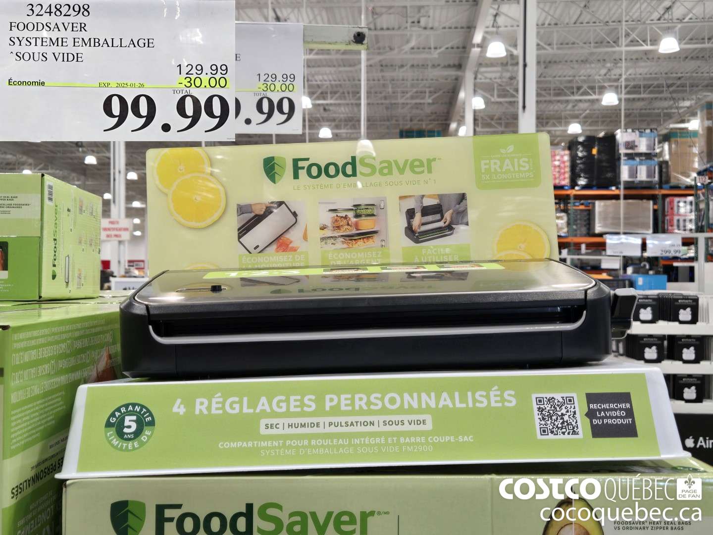 3248298 FOODSAVER SYSTEME EMBALLAGE “SOUS VIDE ($30.00 INSTANT SAVINGS EXPIRES ON 2025-01-26) $99.99