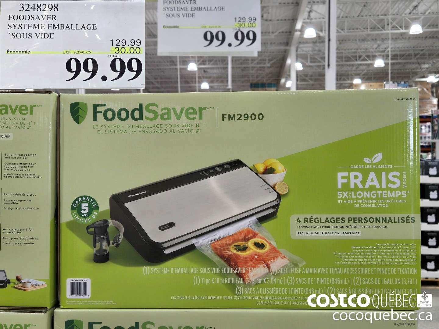 3248298 FOODSAVER SYSTEME EMBALLAGE “SOUS VIDE ($30.00 INSTANT SAVINGS EXPIRES ON 2025-01-26) $99.99