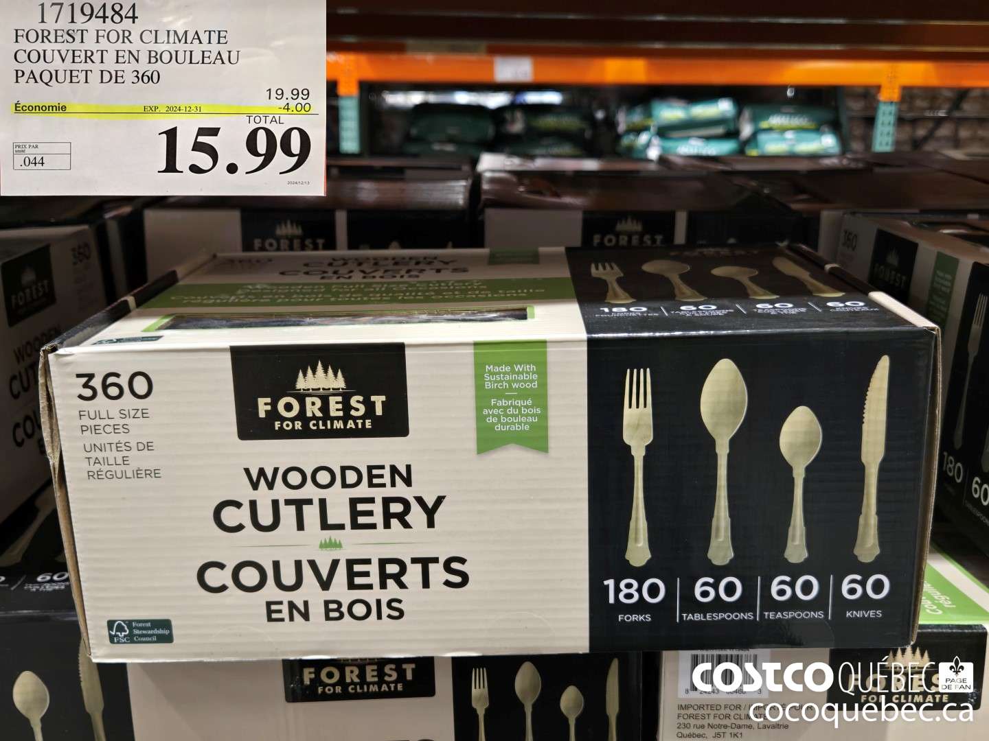 1719484 FOREST FOR CLIMATE COUVERT EN BOULEAU PAQUET DE 360  ($4.00 INSTANT SAVINGS EXPIRES ON 2025-01-19)