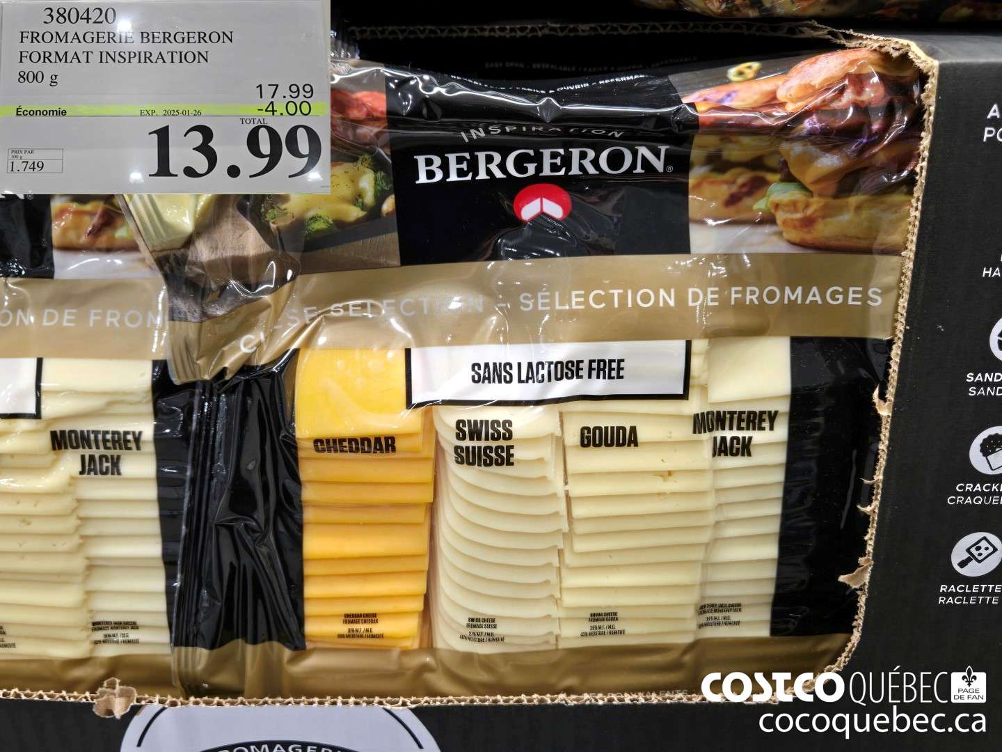 380420 FROMAGERIE BERGERON FORMAT INSPIRATION 800 g ($4.00 INSTANT SAVINGS EXPIRES ON 2025-01-26) $13.99