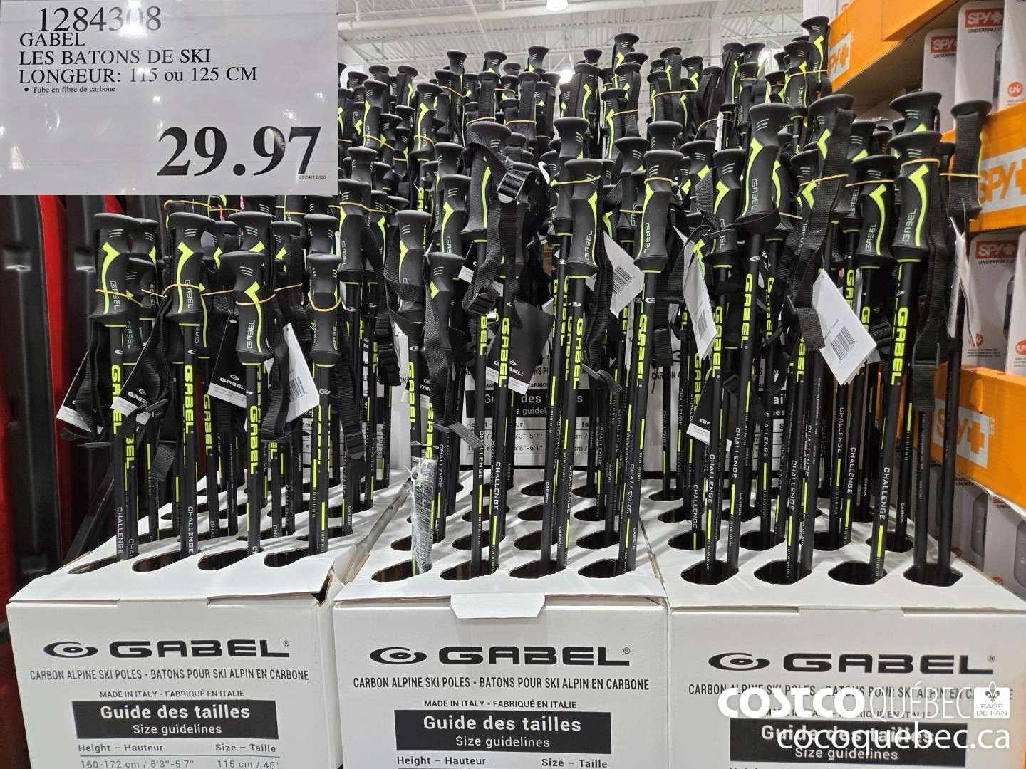 1284308 GABEL LES BATONS DE SKI LONGEUR: 15 OU 125  $29.97