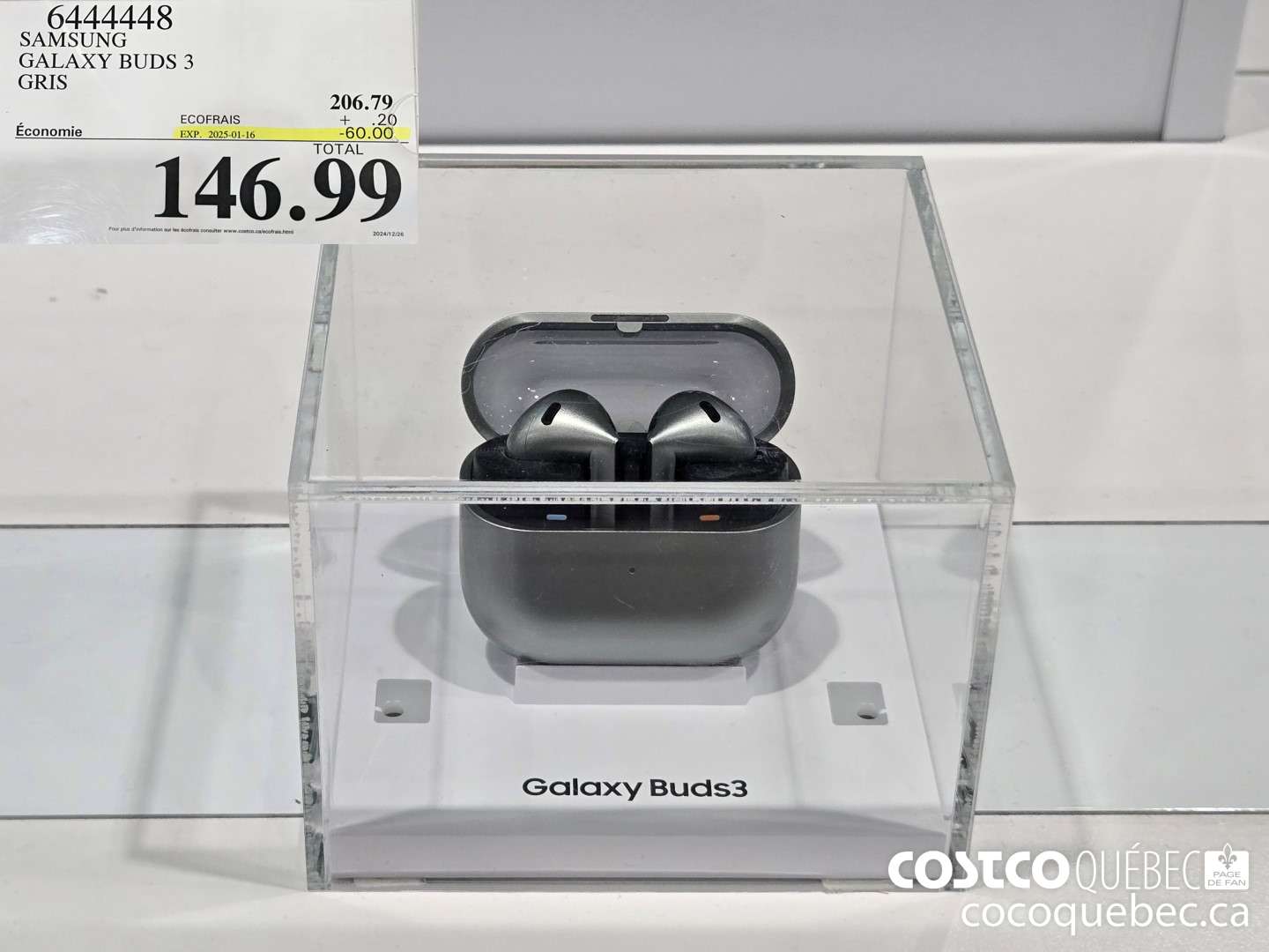 6444448 GALAXY BUDS 3 GRIS  ($60.00 INSTANT SAVINGS EXPIRES ON 2025-01-16) $146.99