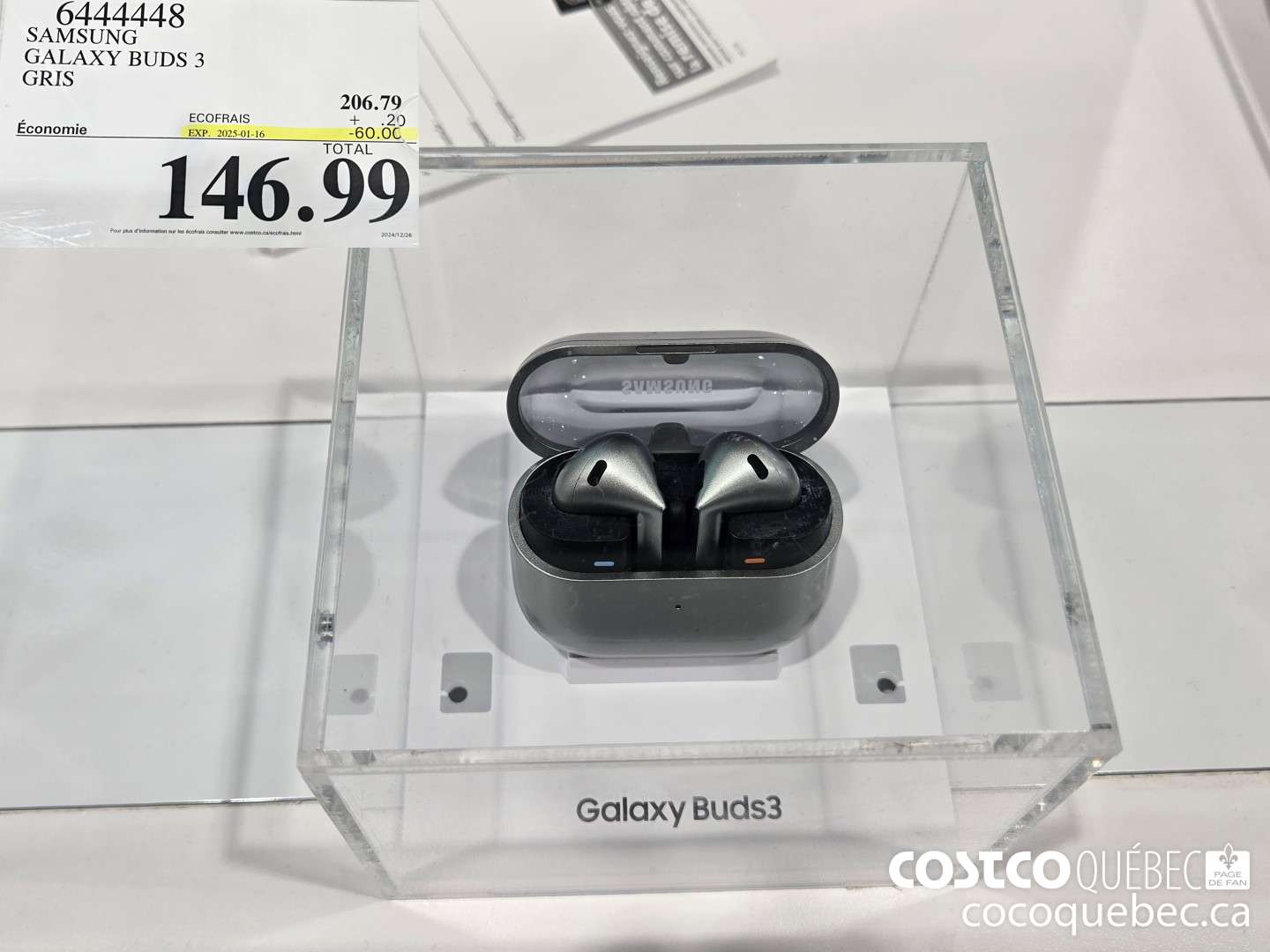 6444448 GALAXY BUDS 3 GRIS  ($60.00 INSTANT SAVINGS EXPIRES ON 2025-01-16) $146.99