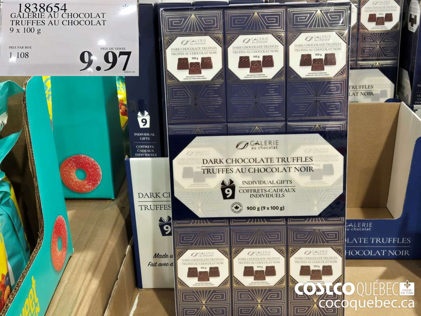 1838654 GALERIE AU CHOCOLAT TRUFFES AU CHOCOLAT  $9.97