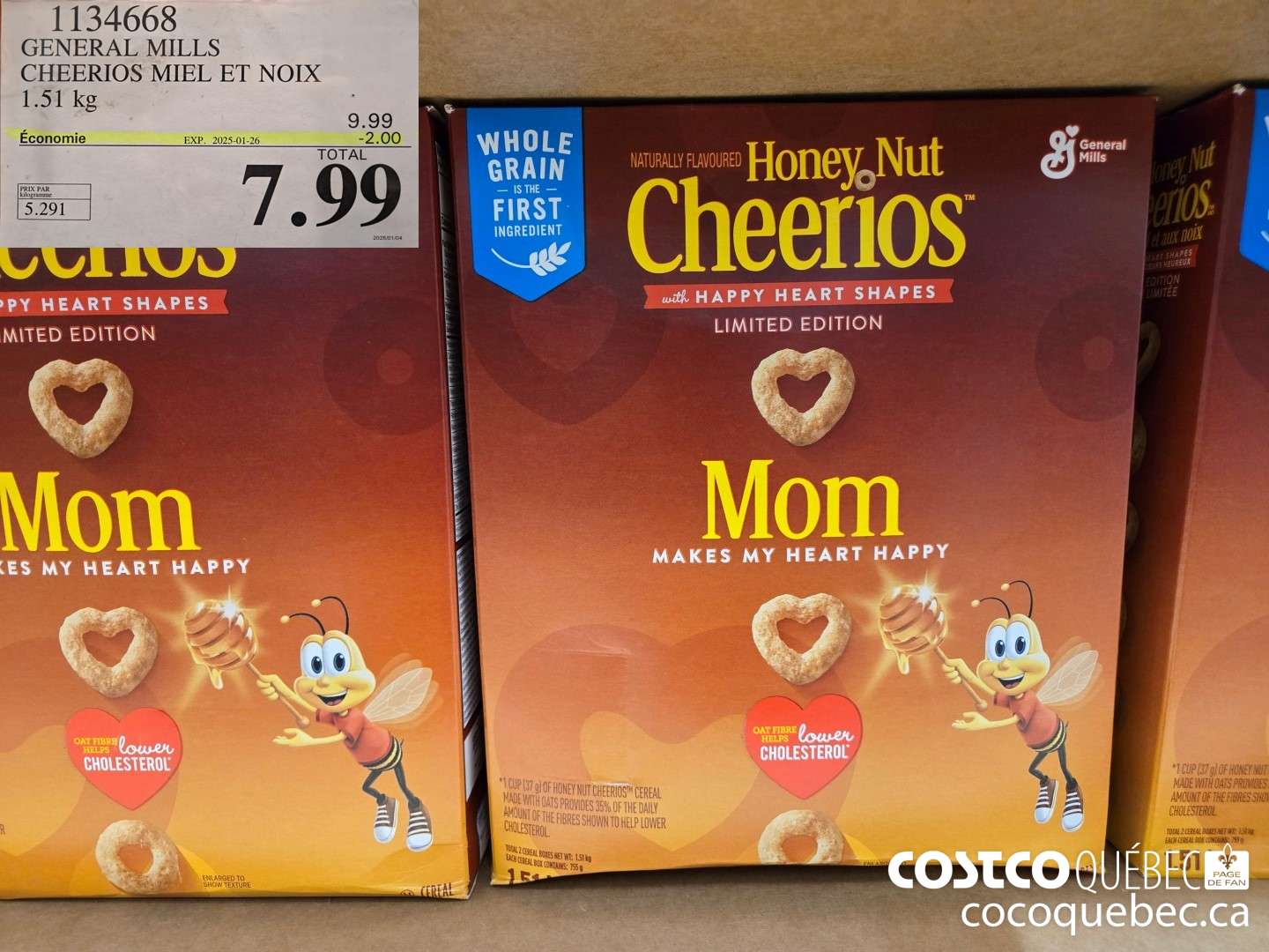 1134668 GENERAL MILLS CHEERIOS MIEL ET NOIX ($2.00 INSTANT SAVINGS EXPIRES ON 2025-01-26) $7.99