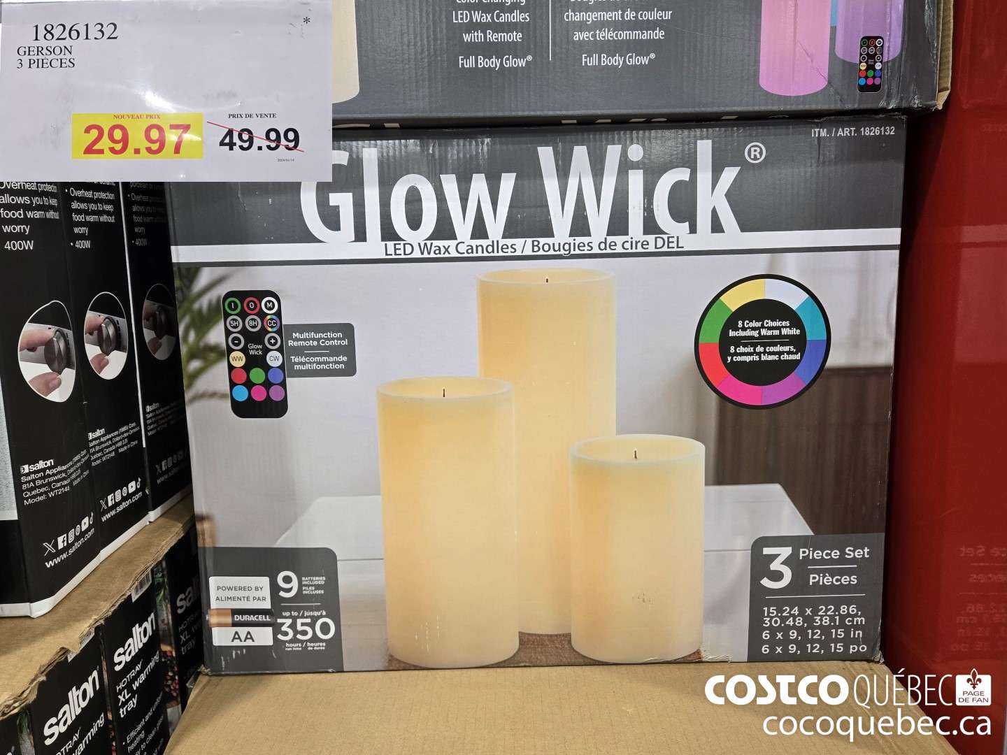 1826132 GERSON BOUGIES DEL GLOW WICK 3 PIECES  $29.97