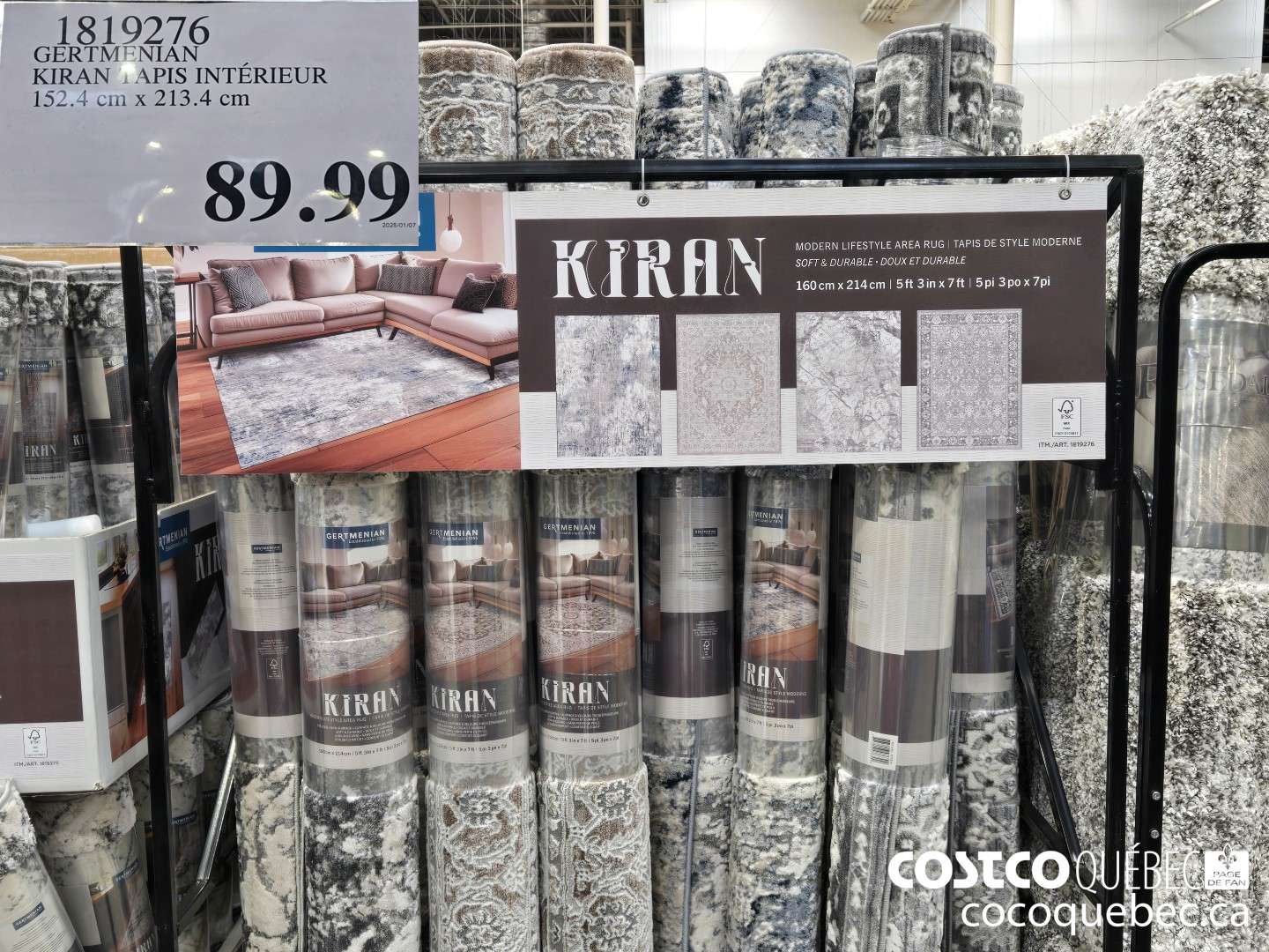 1819276 GERTMENIAN KIRAN TAPIS INTERIEUR 152.4 cm x 213.4 cm  $89.99