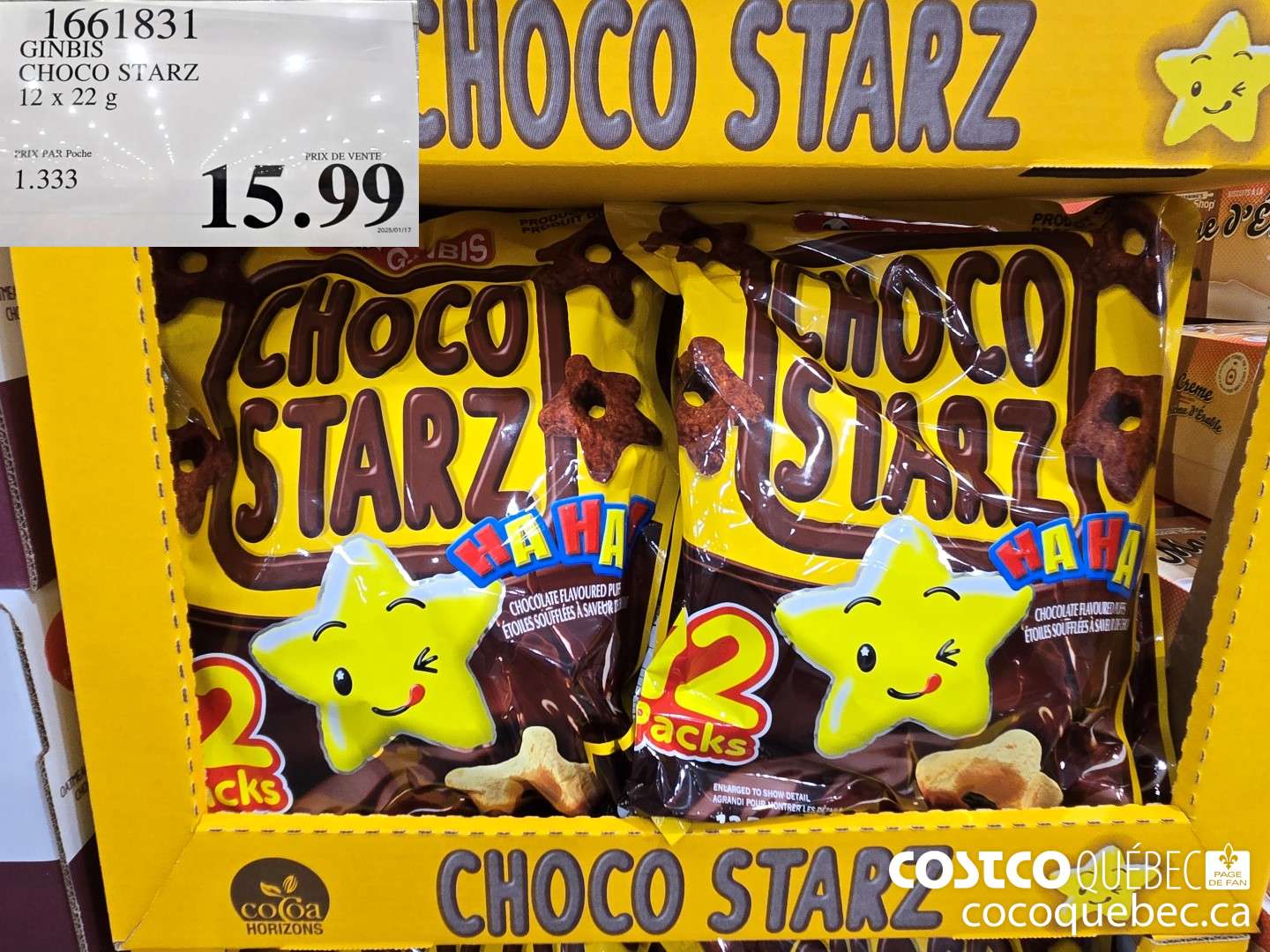 1661831 GINBIS CHOCO STARZ  $15.99
