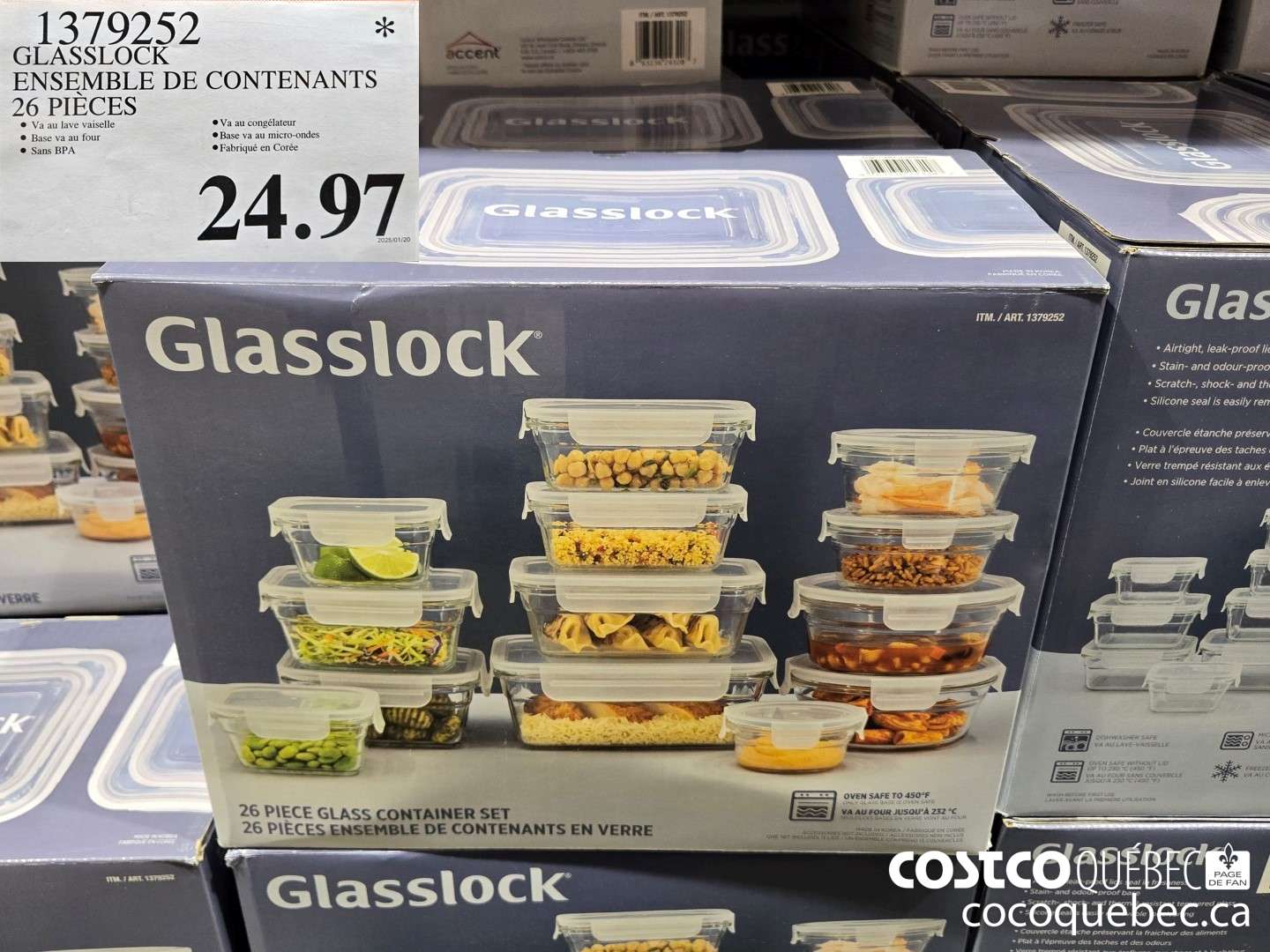 1379252 GLASSLOCK ENSEMBLE DE CONTENANTS 26 PIECES  $24.97
