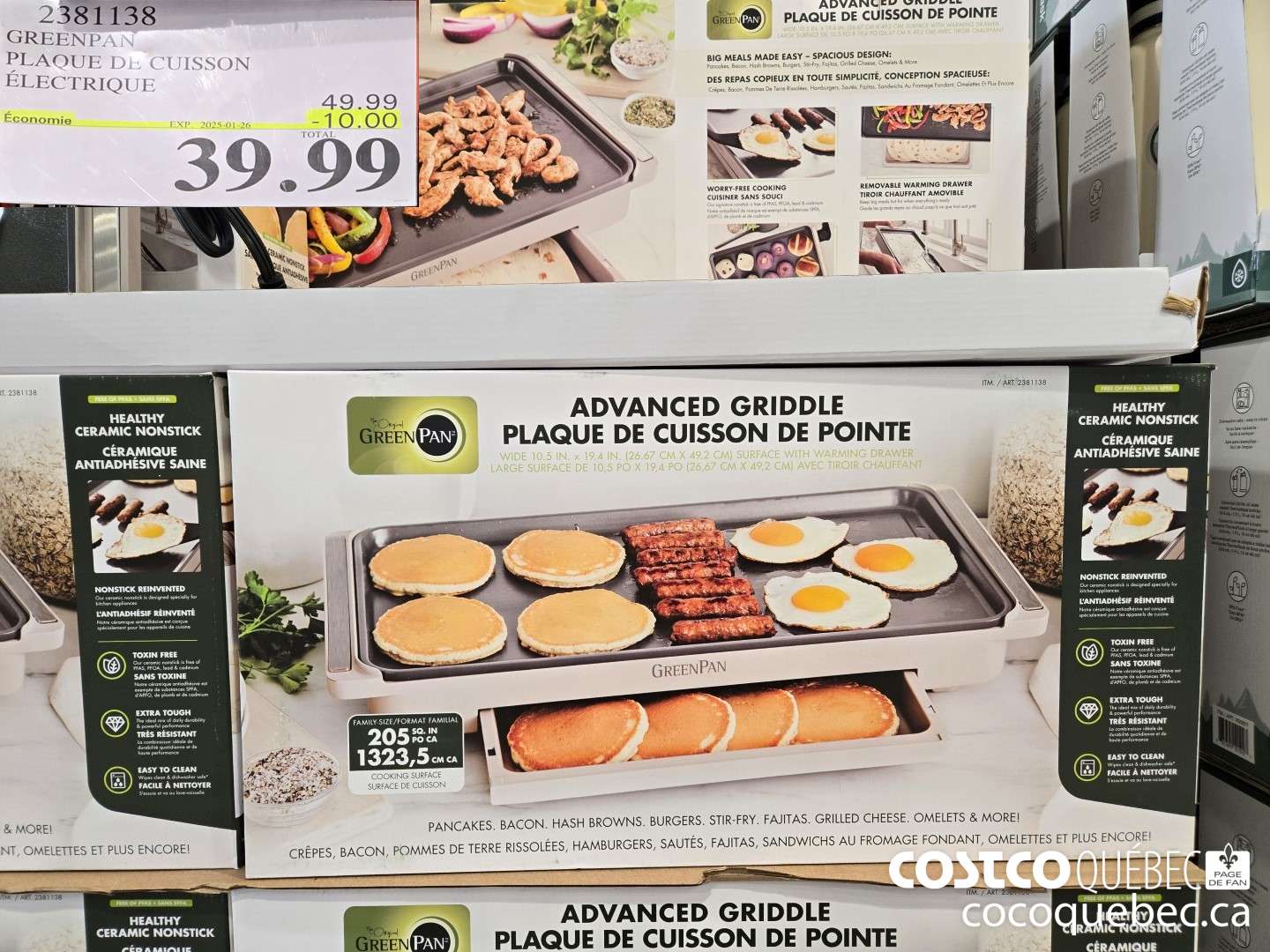 2381138 GREEN PAN PLAQUE DE CUISSON ELECTRIQUE  ($10.00 INSTANT SAVINGS EXPIRES ON 2025-01-26) $39.99