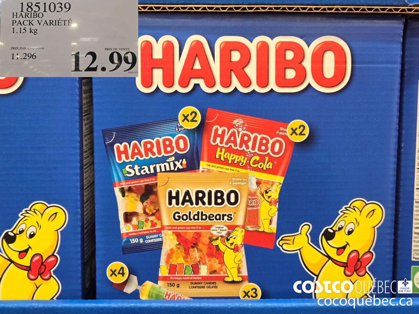 1851039 HARIBO PACK VARIETE 1.15 kg  $12.99