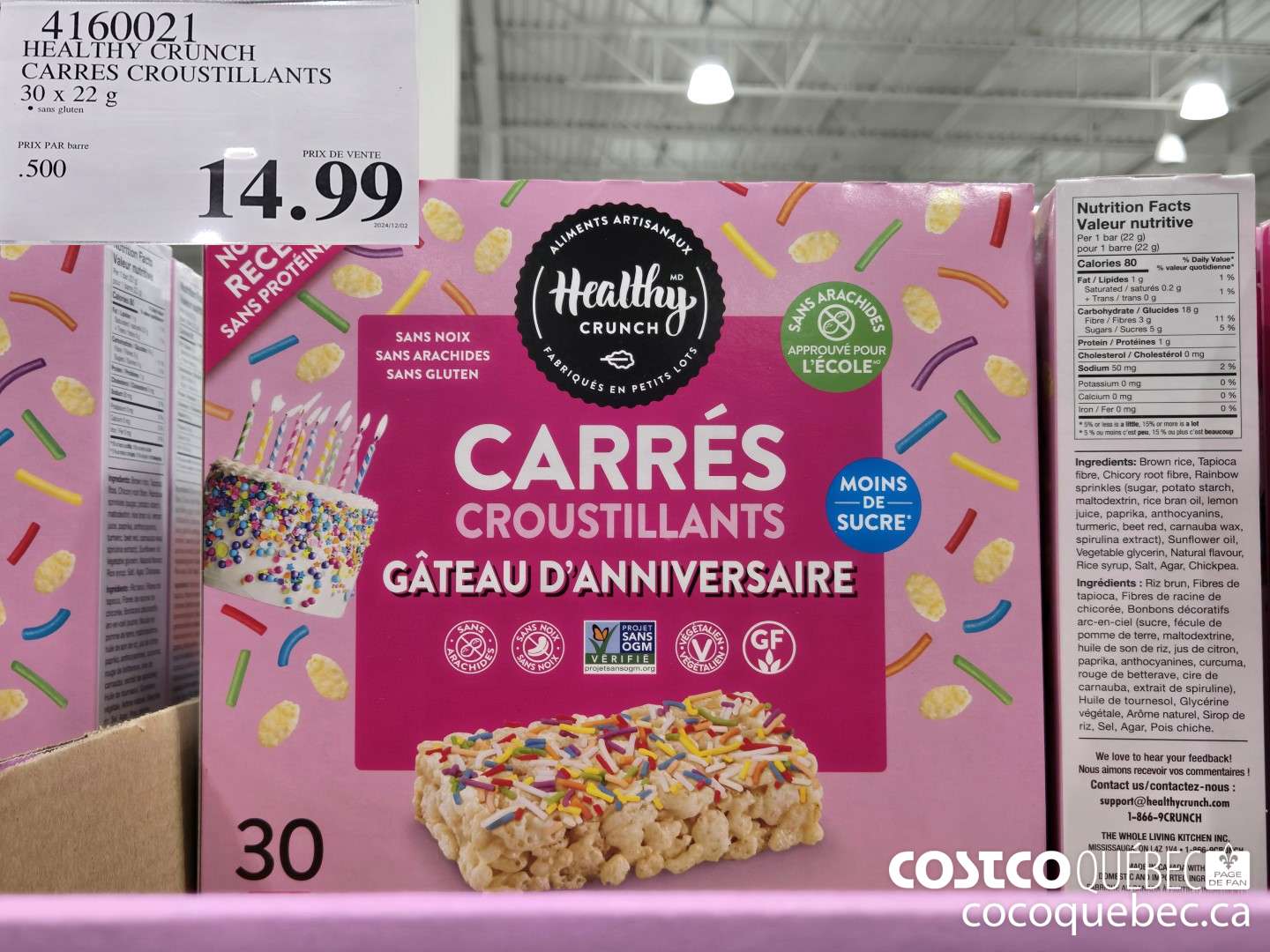 4160021 HEALTHY CRUNCH CARRES CROUSTILLANTS 30 x 22 g  $14.99