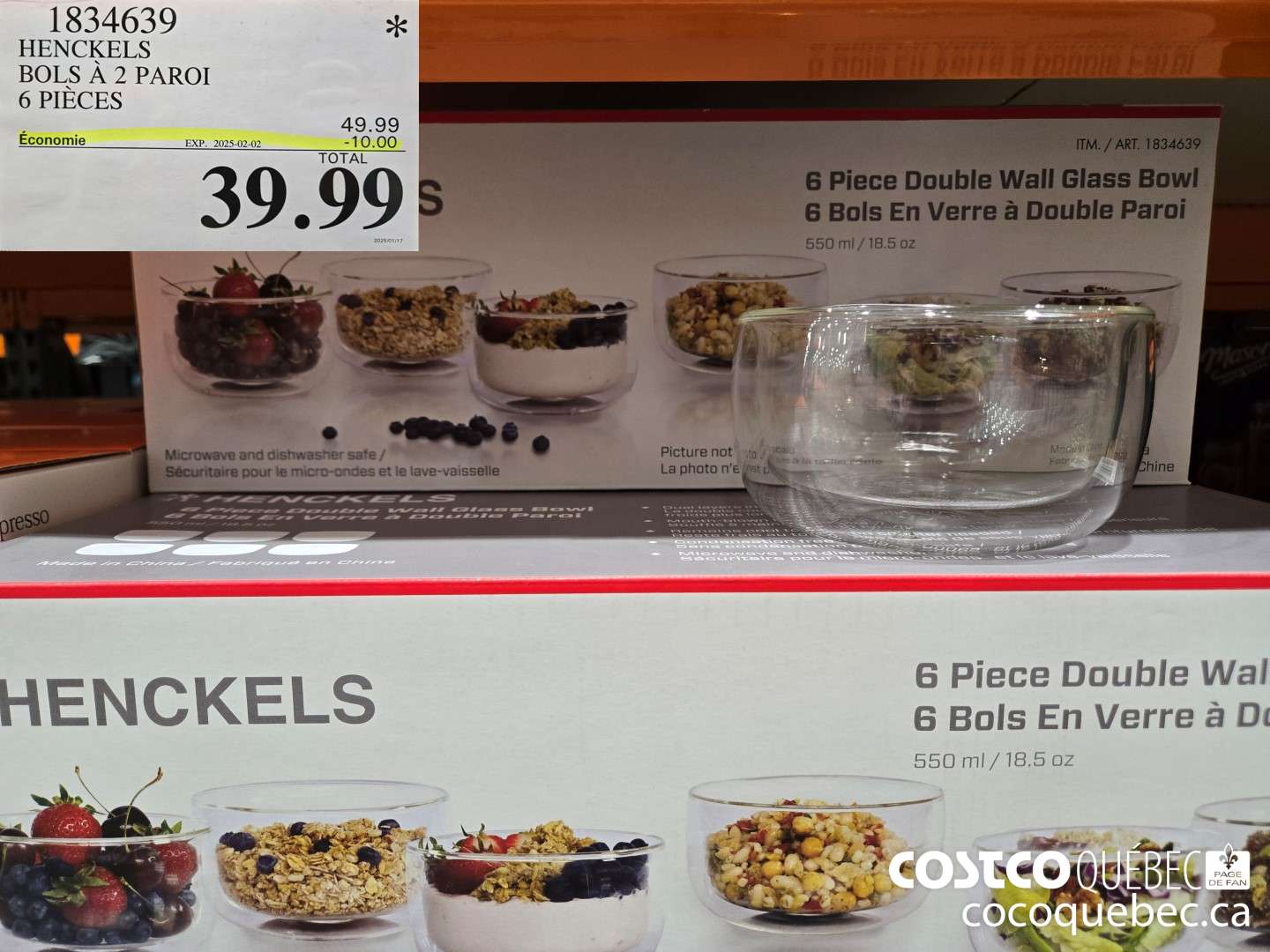 1834639 HENCKELS BOLS A 2 PAROI 6 PIECES  ($10.00 INSTANT SAVINGS EXPIRES ON 2025-02-02) $39.99