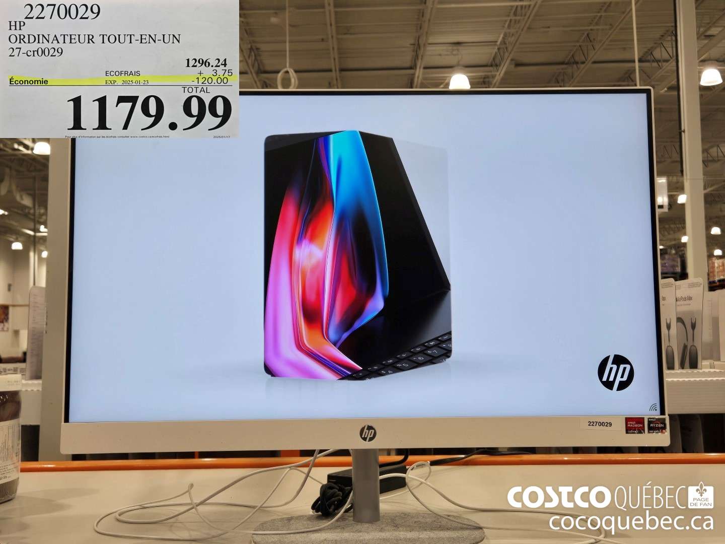 2270029 HP ORDINATEUR TOUT-EN-UN ($120.00 INSTANT SAVINGS EXPIRES ON 2025-01-23) $1179.99