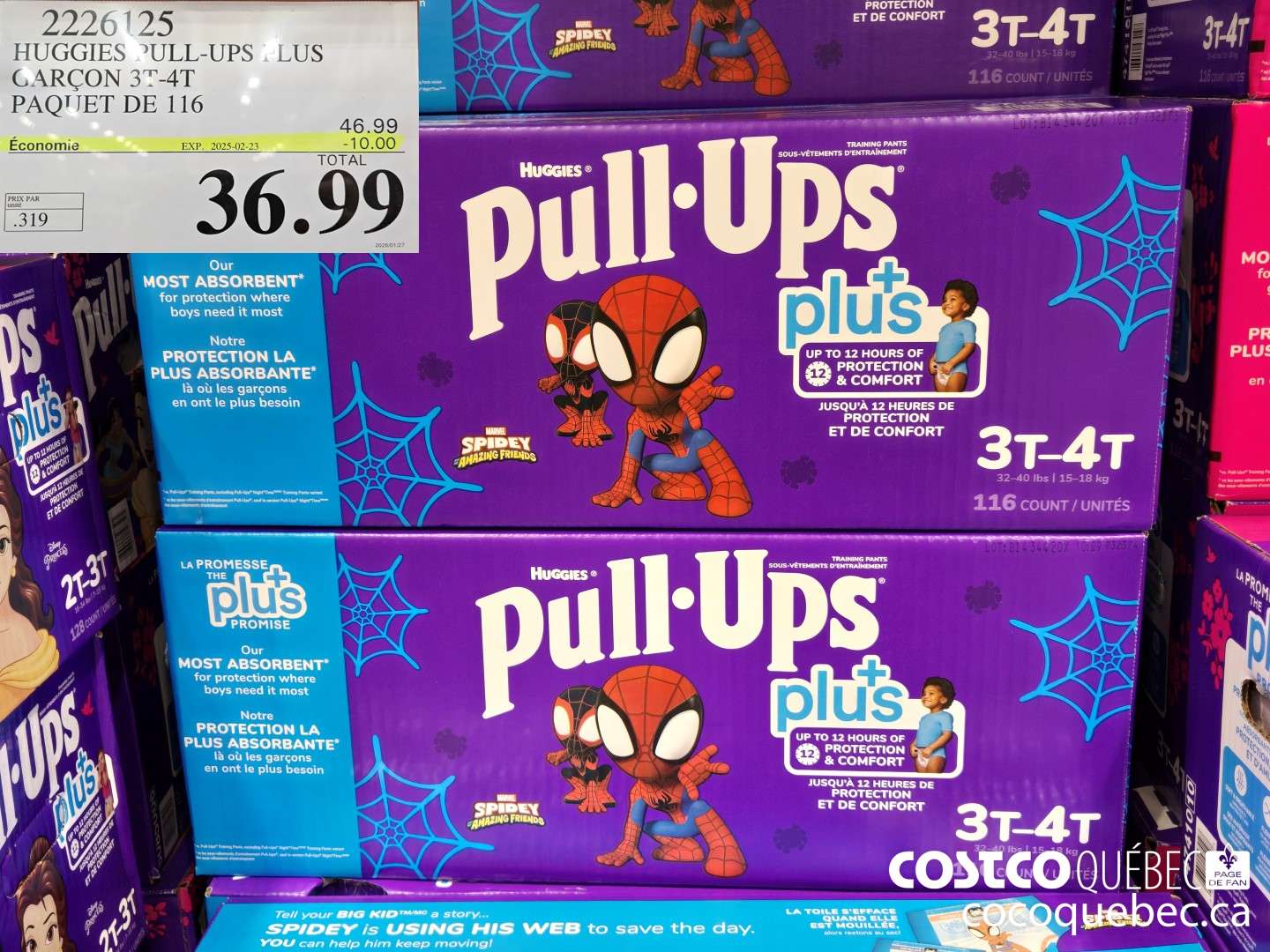 2226125 HUGGIES PULL-UPS PLUS GARCON 3T-4T PAQUET DE 116  ($10.00 INSTANT SAVINGS EXPIRES ON 2025-02-23) $36.99