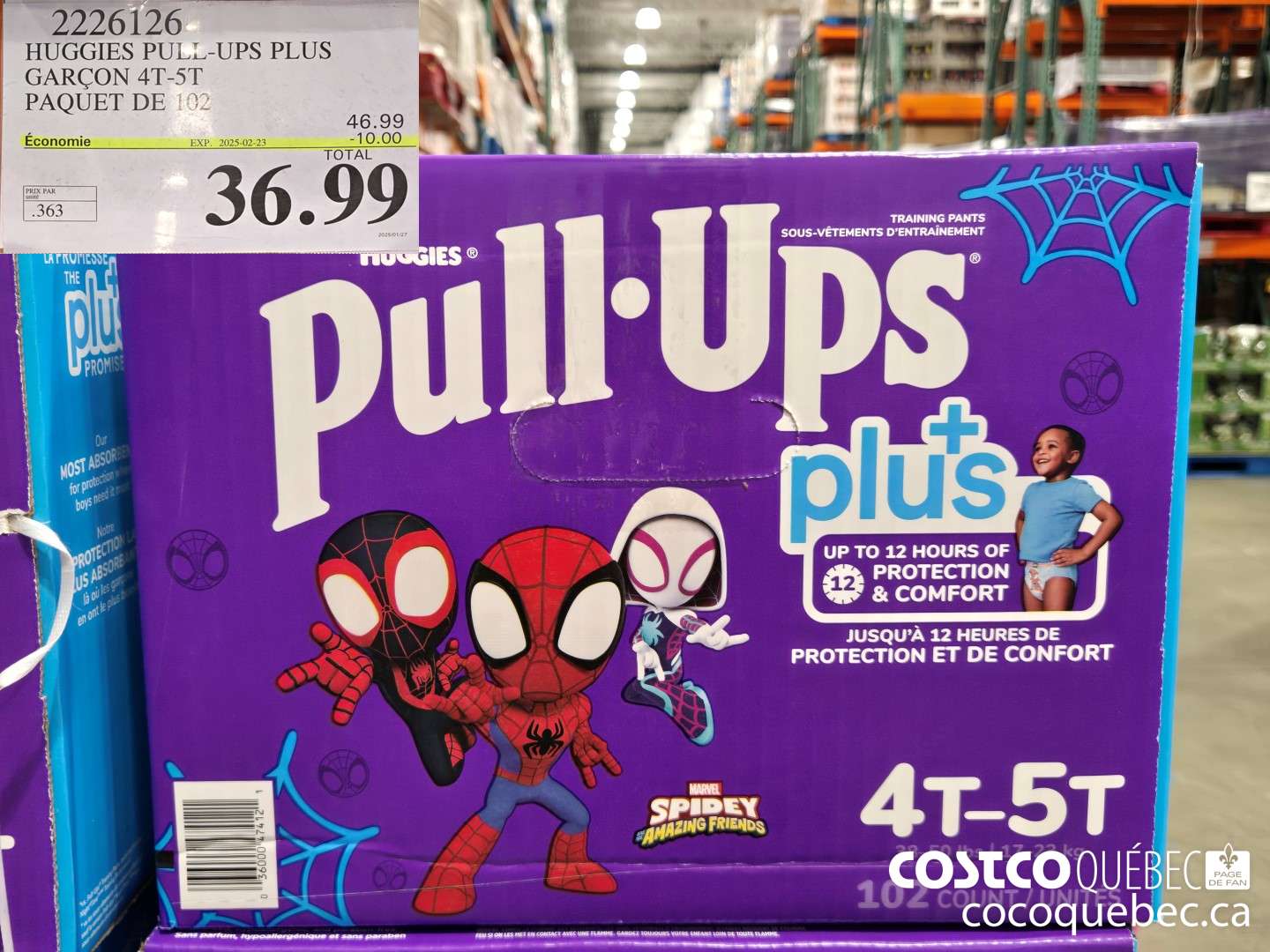 2226126 HUGGIES PULL-UPS PLUS GARCON 4T-5T PAQUET DE 102 ($10.00 INSTANT SAVINGS EXPIRES ON 2025-02-23) $36.99